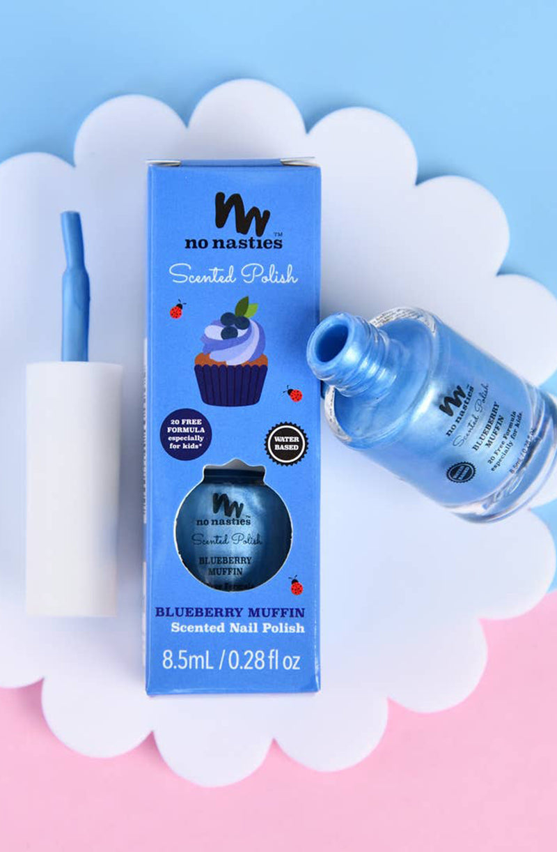 Scented Scratch Off Kids Nail Polish Blueberry Muffin - Blue