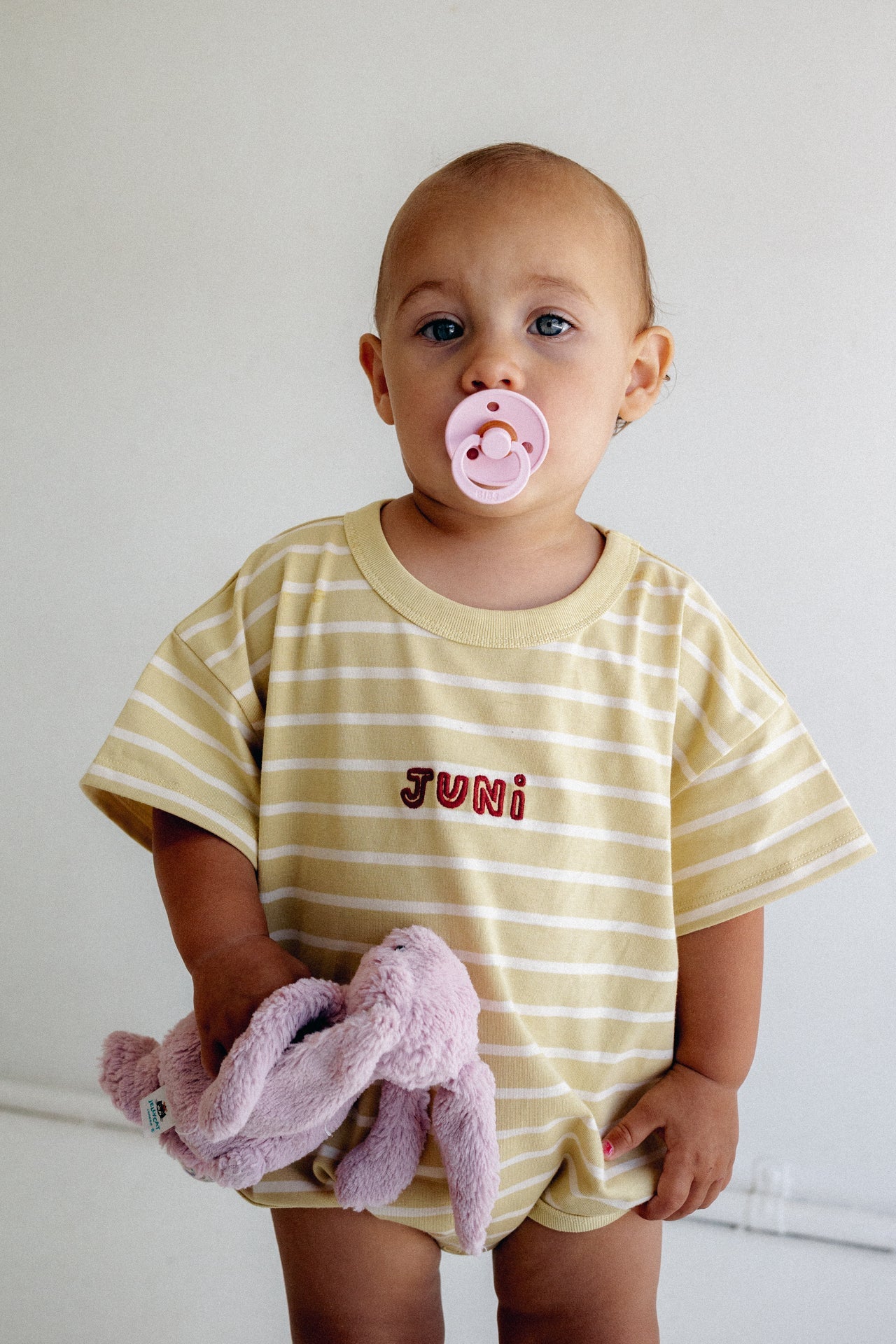 JUNI JNR - Riley T-Shirt Romper Butter Stripe