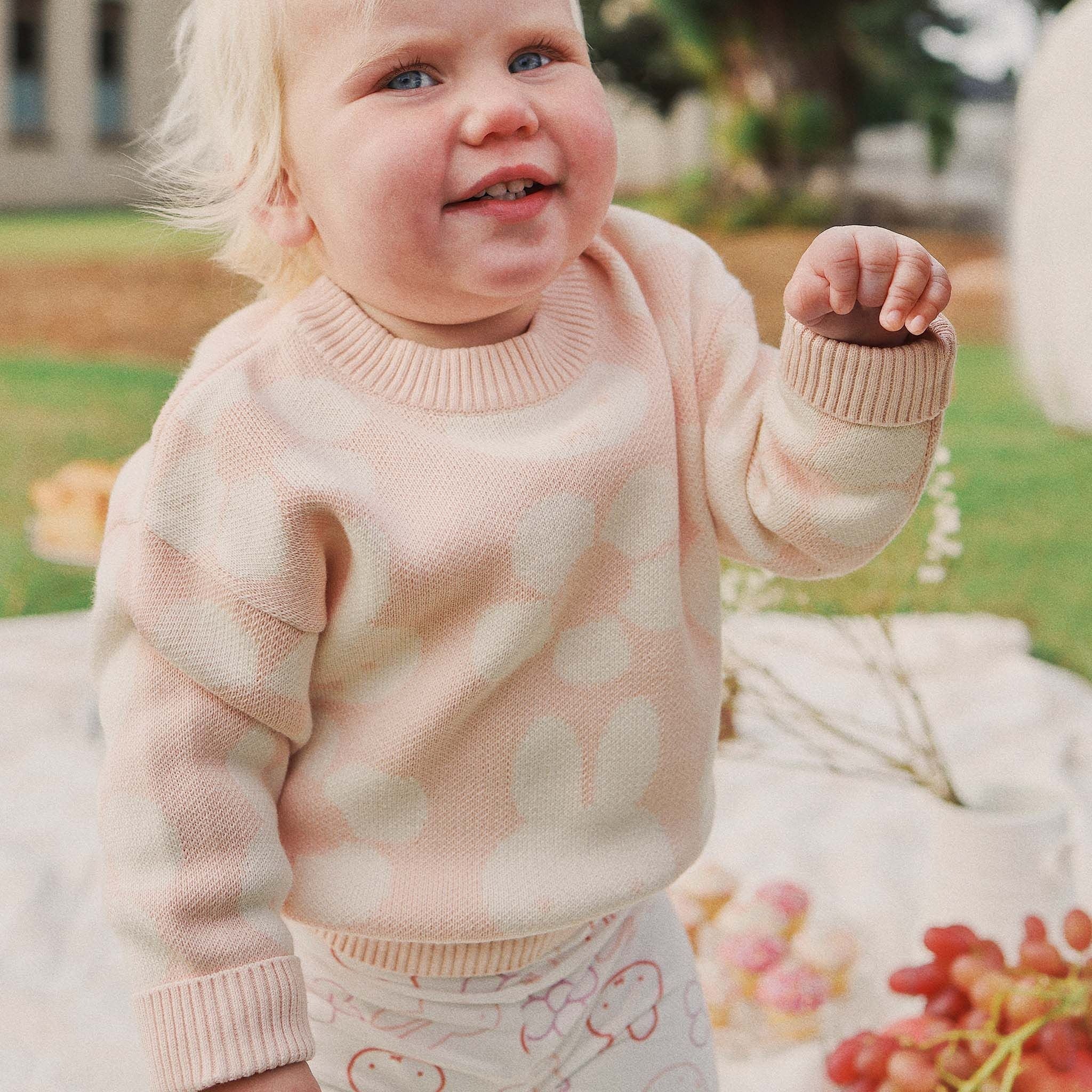 Kynd Baby - Miffy Jacquard Knit Jumper Baby Pink
