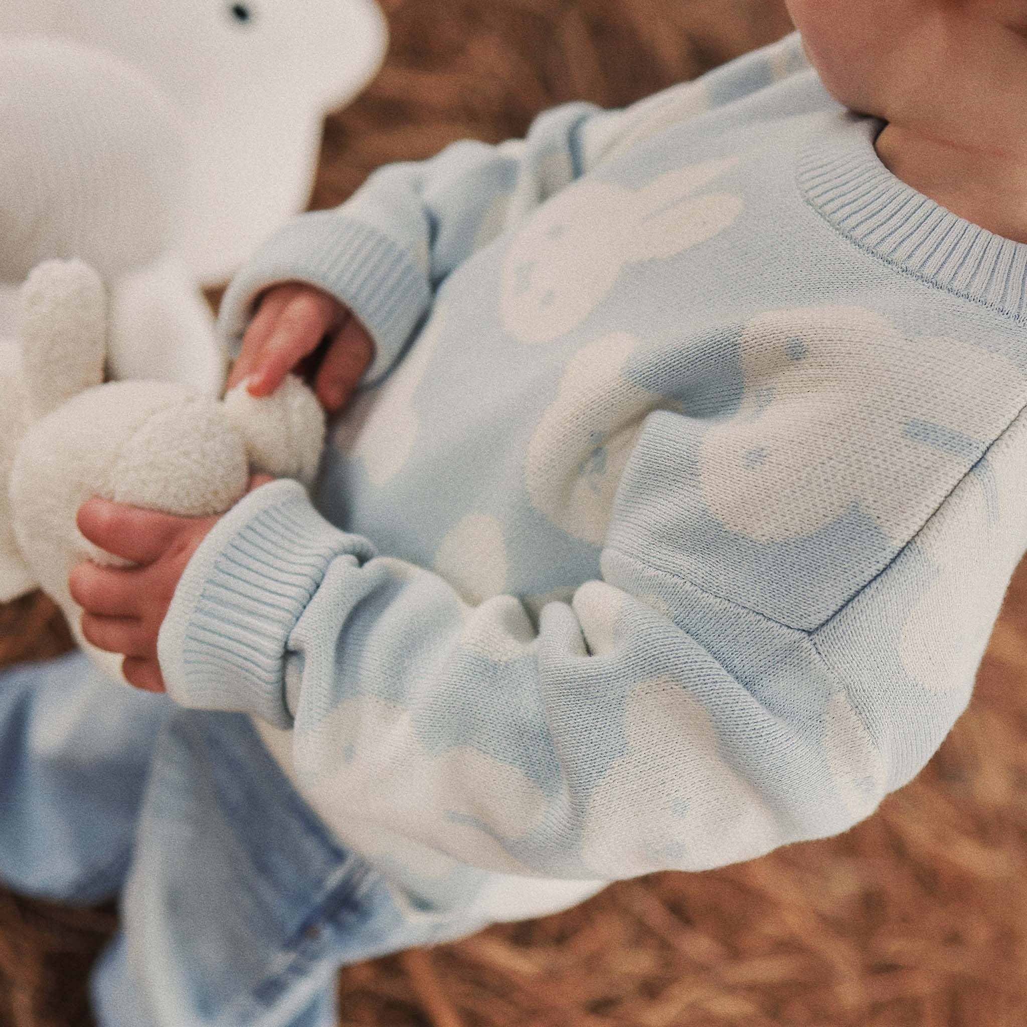 Kynd Baby - Miffy Jacquard Knit Jumper Baby Blue