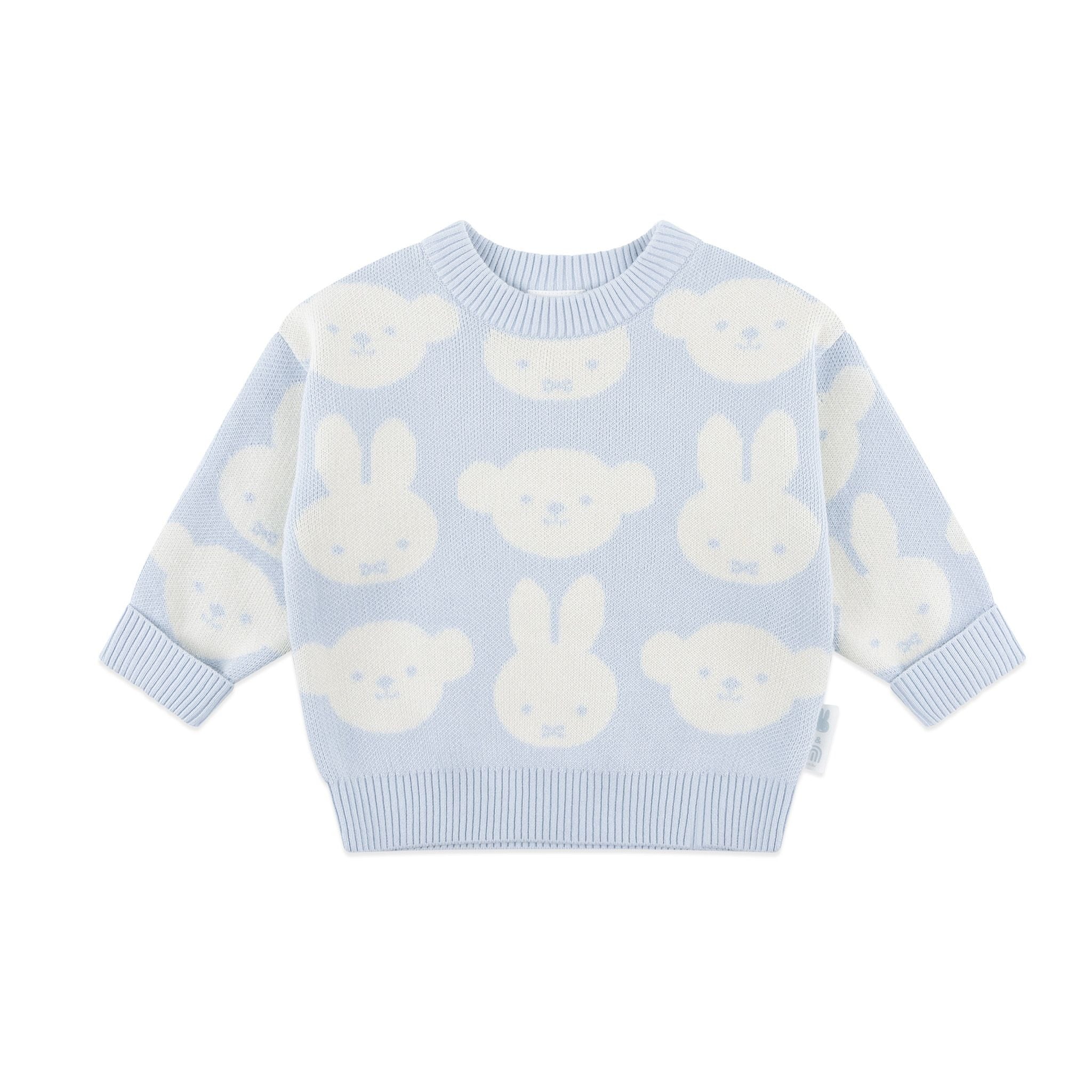 Kynd Baby - Miffy Jacquard Knit Jumper Baby Blue