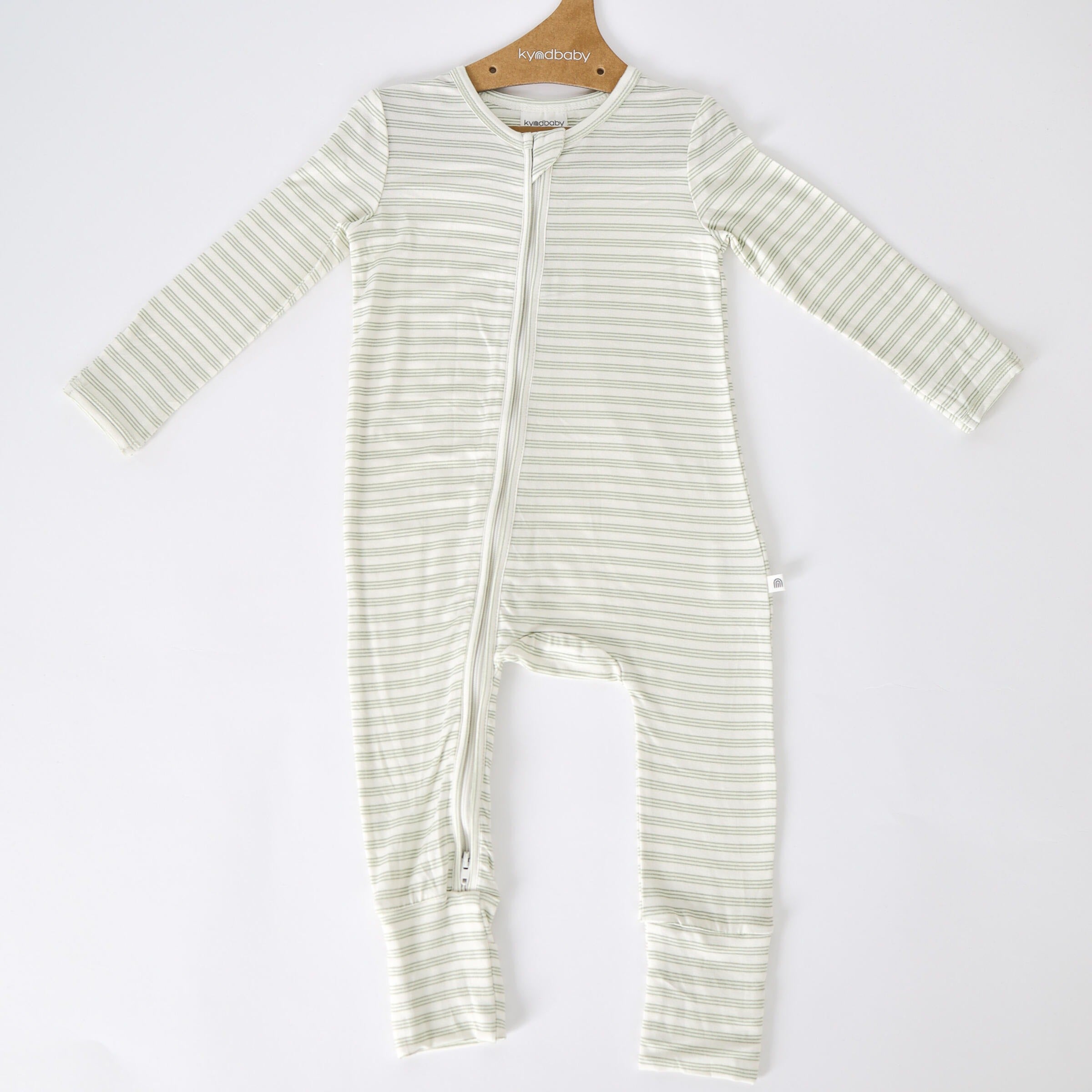 The Day or Night Onesies Sage Stripe.