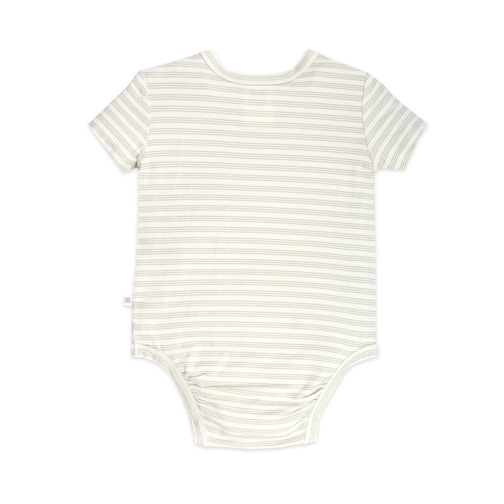 The KYND BABY Comfy Bodysuit Short Sleeve Sage Stripe.