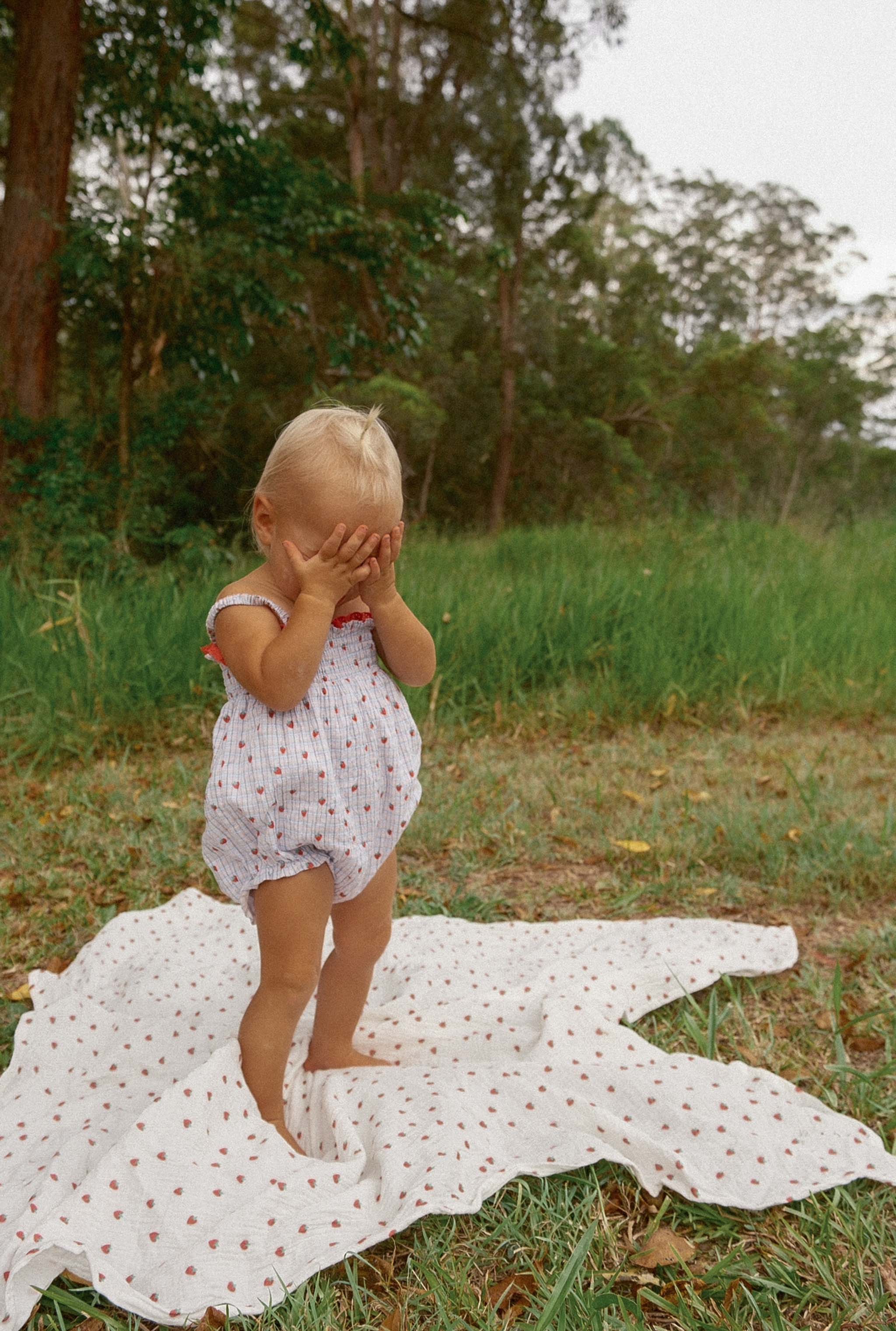 Lottie Romper Strawberry Check