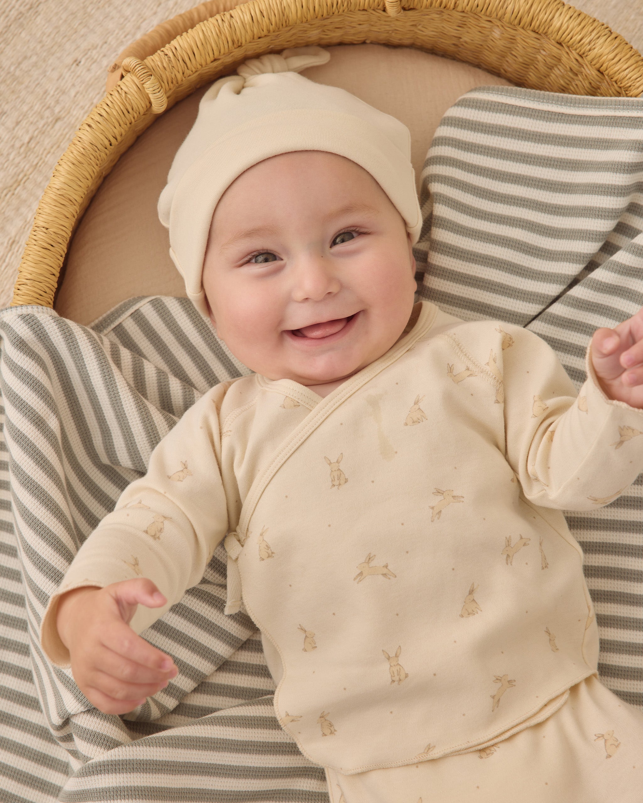 Quincy Mae - Wrap Top & Footed Pant Set Bunnies