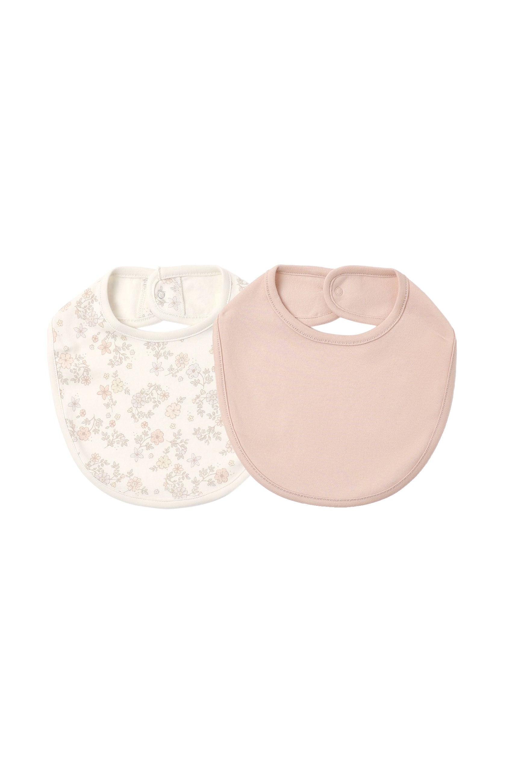 Jersey Snap Bib 2 Pack Floral Vine Dusty Rose
