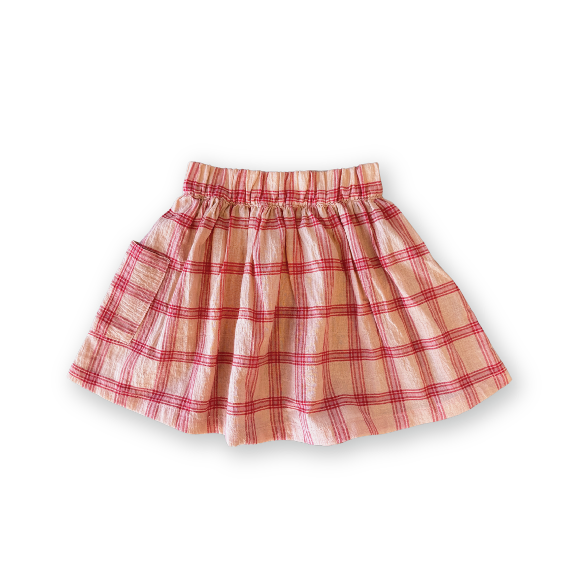 Grown - Tomato Cotton Check Skirt