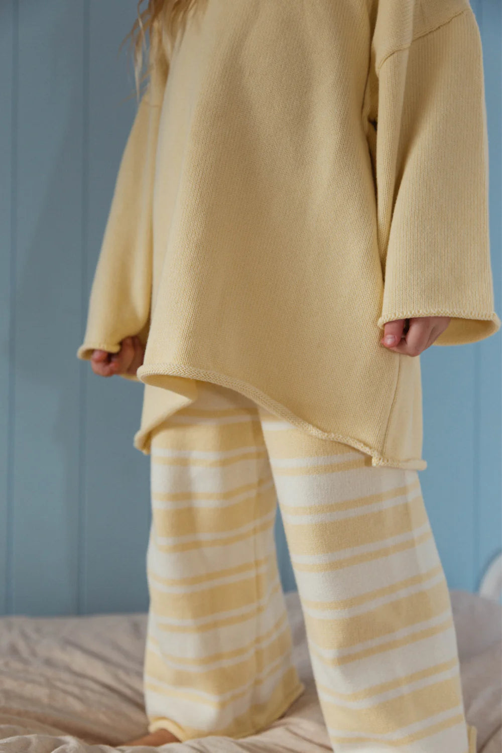 Worn Curations - Rolly Stripe Knit Pants Butter