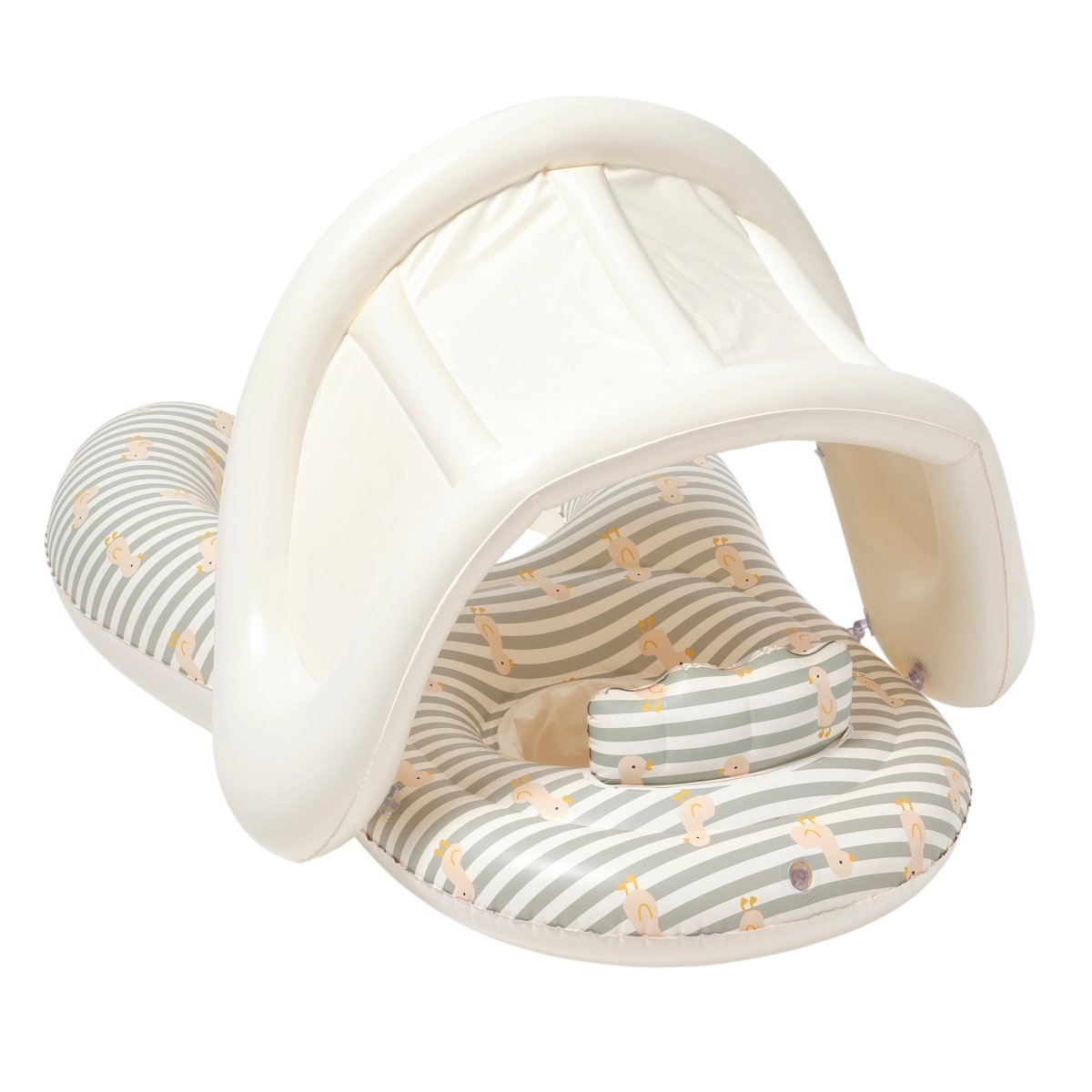 SUNNYLIFE Float Together Baby Seat Duck Sage Stripe detail shot