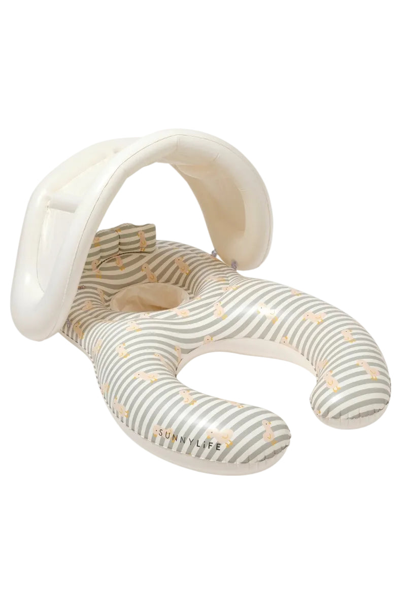 SUNNYLIFE Float Together Baby Seat Duck Sage Stripe