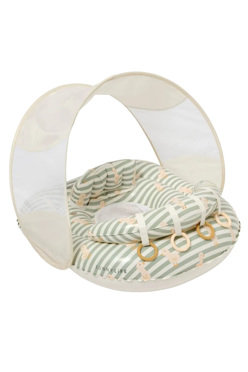SUNNYLIFE Interactive Baby Float Duck Sage Stripe