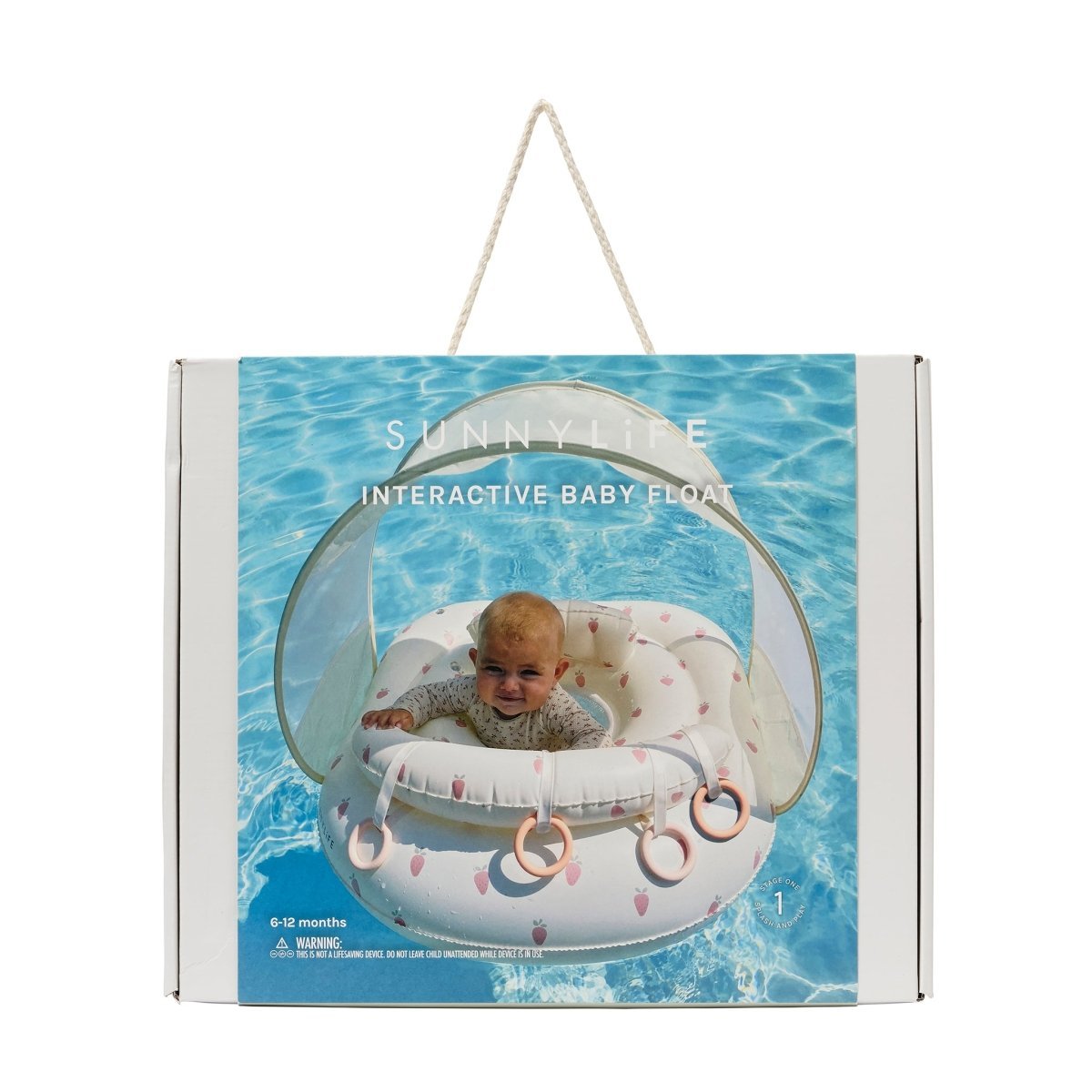 SUNNYLIFE Interactive Baby Float Strawberry Sunshine Pink detail shot
