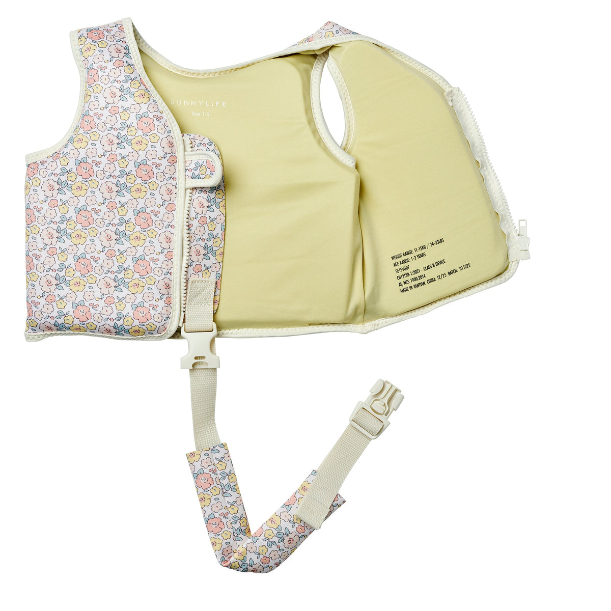 SUNNYLIFE Kids Swim Vest Into the Garden Ditsy Floral detail shot