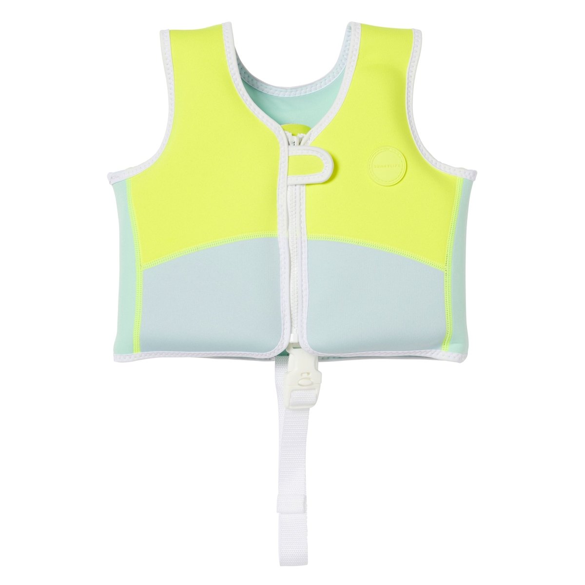 SUNNYLIFE Salty the Shark Swim Vest Aqua Neon Yellow