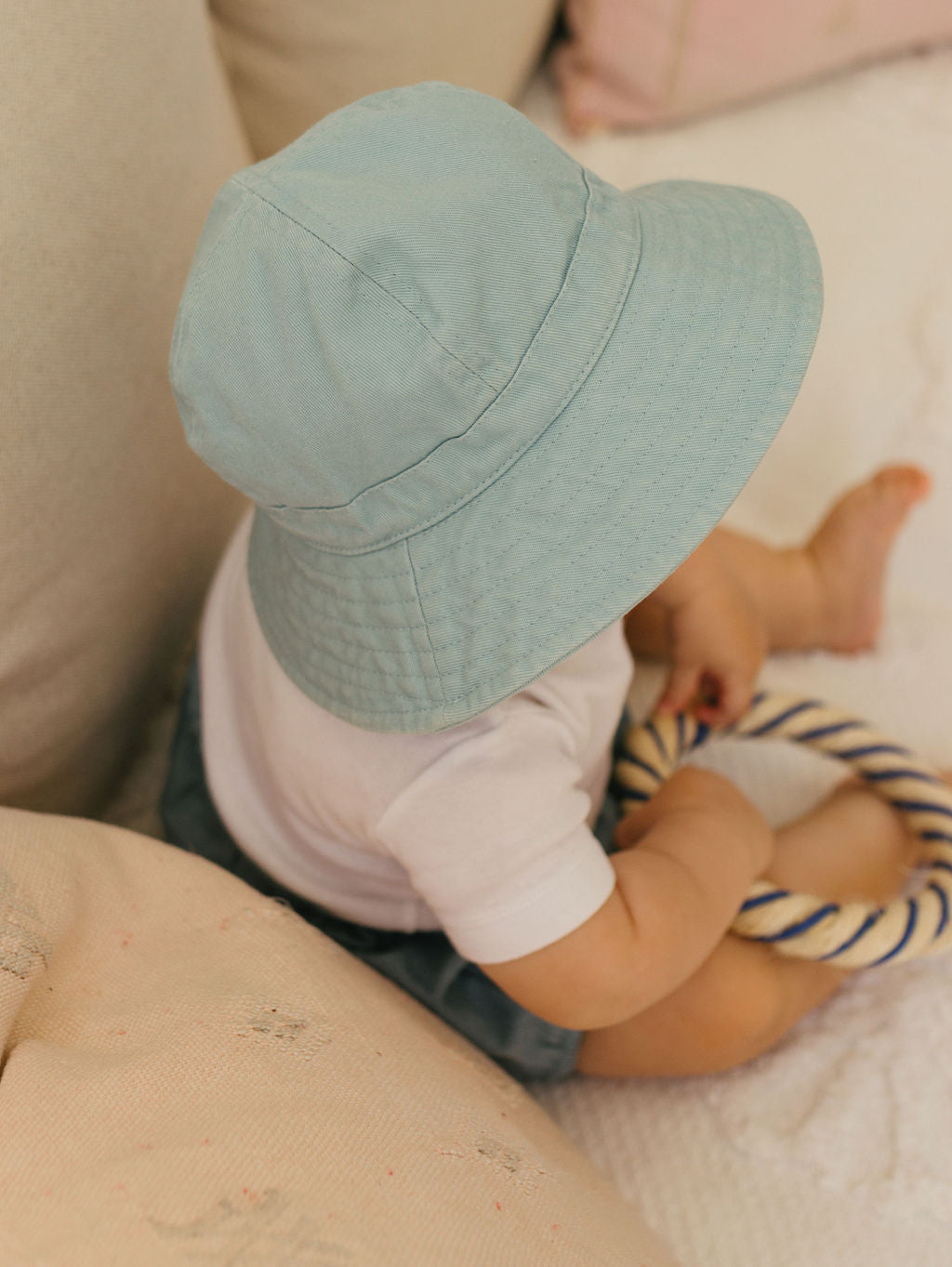 Acorn Kids - Blue Wide Brim Infant Hat