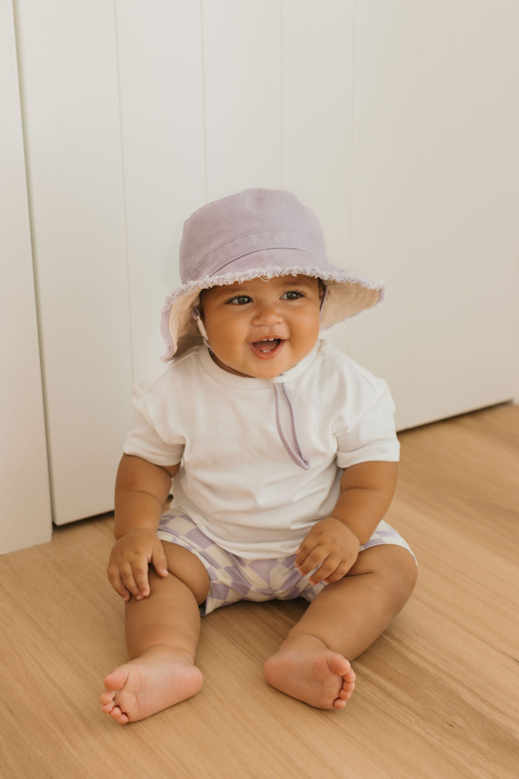Acorn Kids - Lavender Frayed Bucket Hat