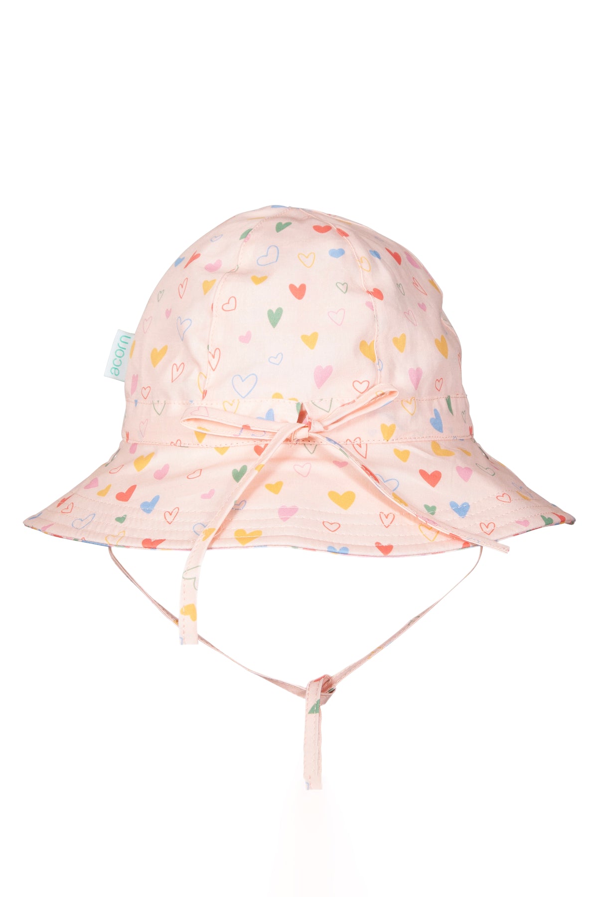 Acorn Kids - Floating Hearts Reversible Wide Brim Sunhat