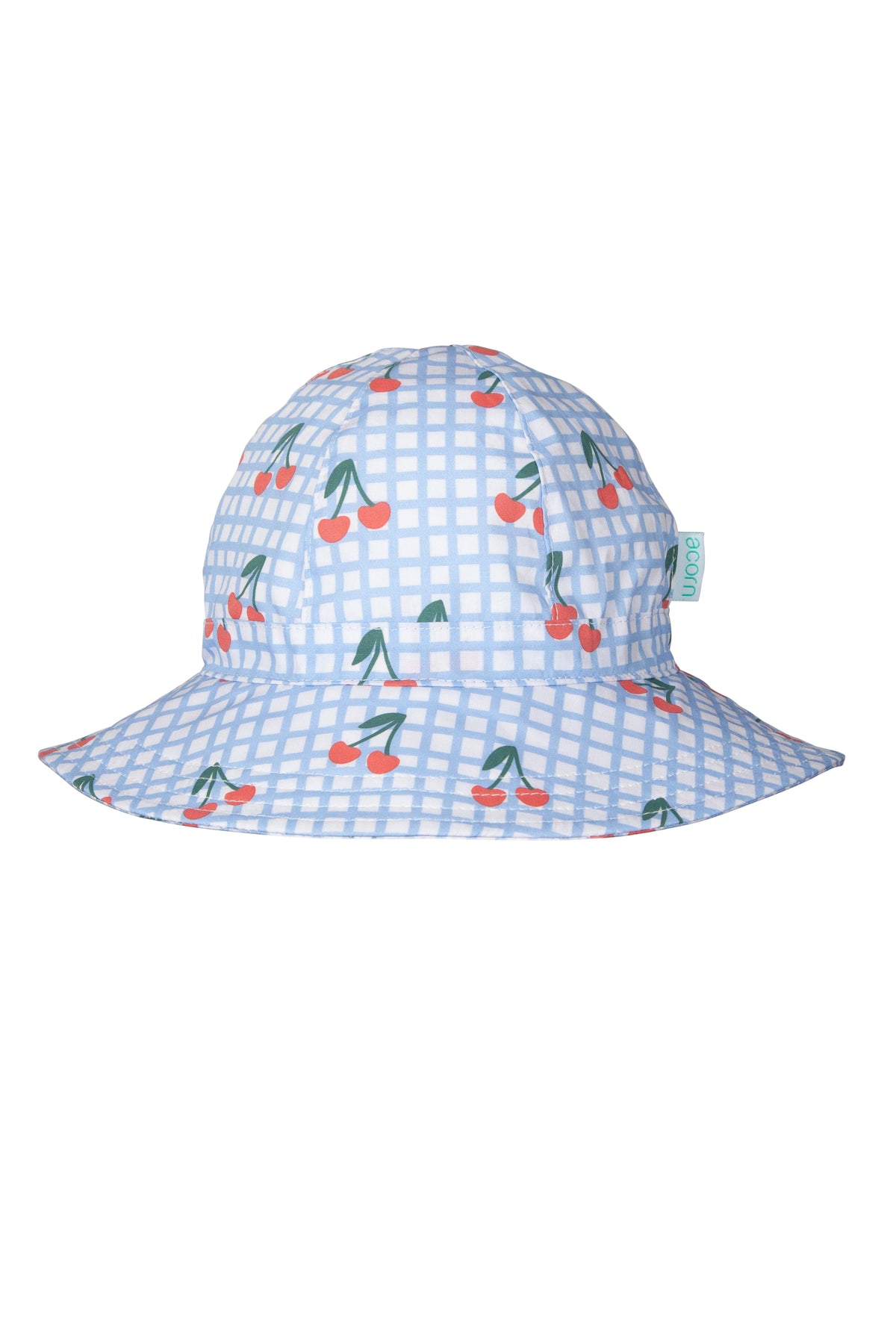 Acorn Kids - Cherry Checks Wide Brim Sunhat