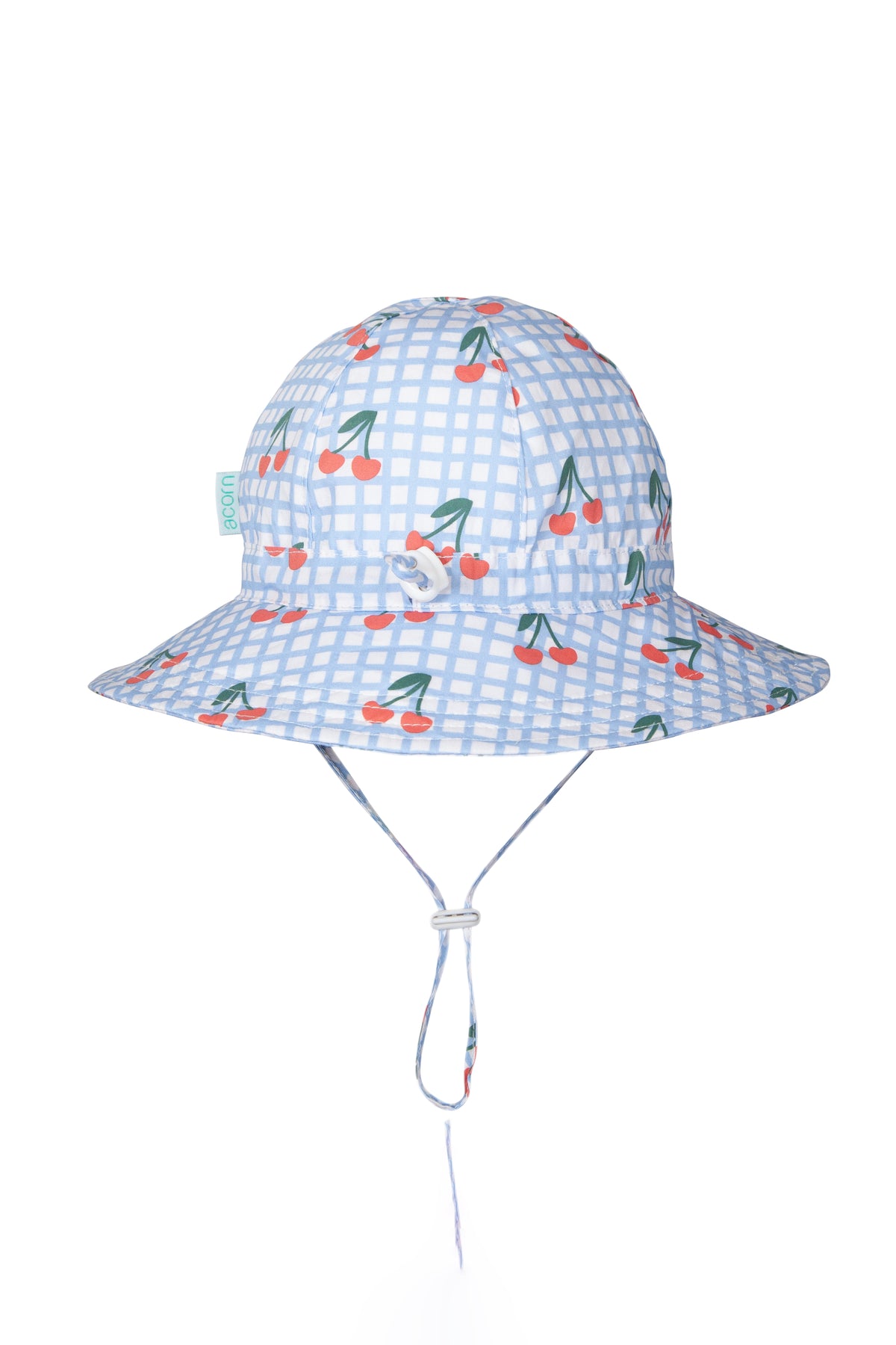 Acorn Kids - Cherry Checks Wide Brim Sunhat