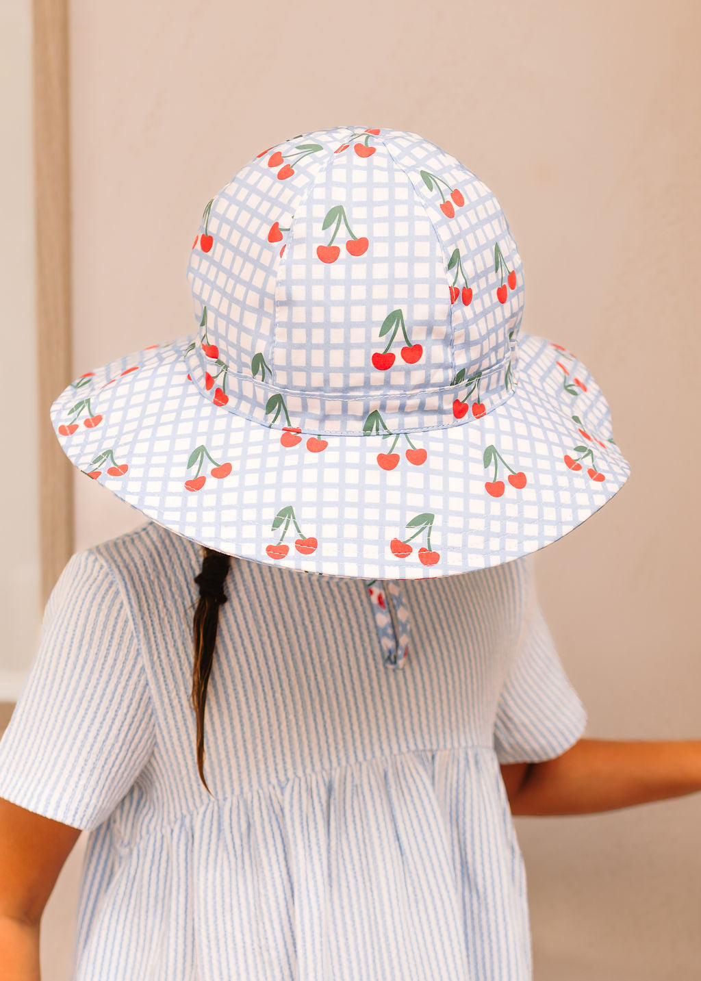 Acorn Kids - Cherry Checks Wide Brim Sunhat