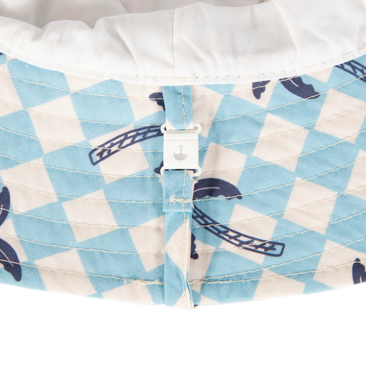 Acorn Kids - Blue Checked Palms Wide Brim Bucket Hat