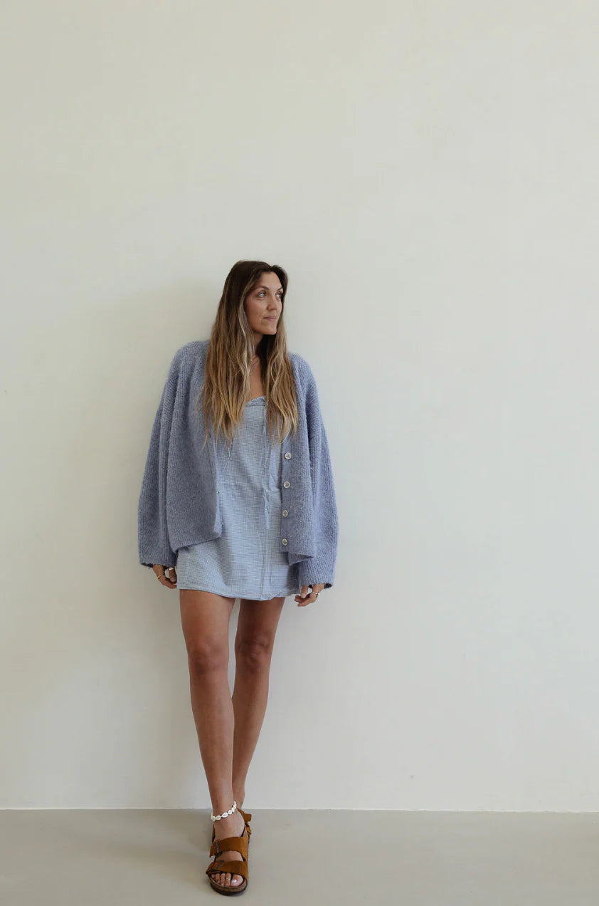 By Billie - Sienna Knit Cardigan Dusty Blue