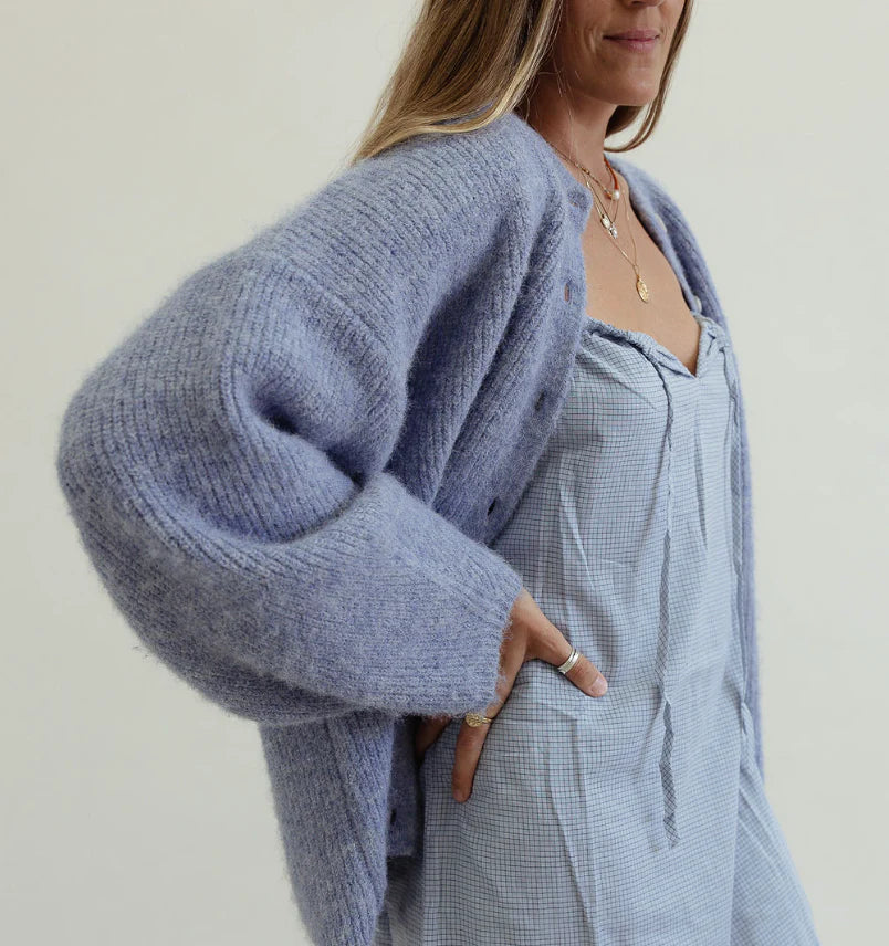 By Billie - Sienna Knit Cardigan Dusty Blue