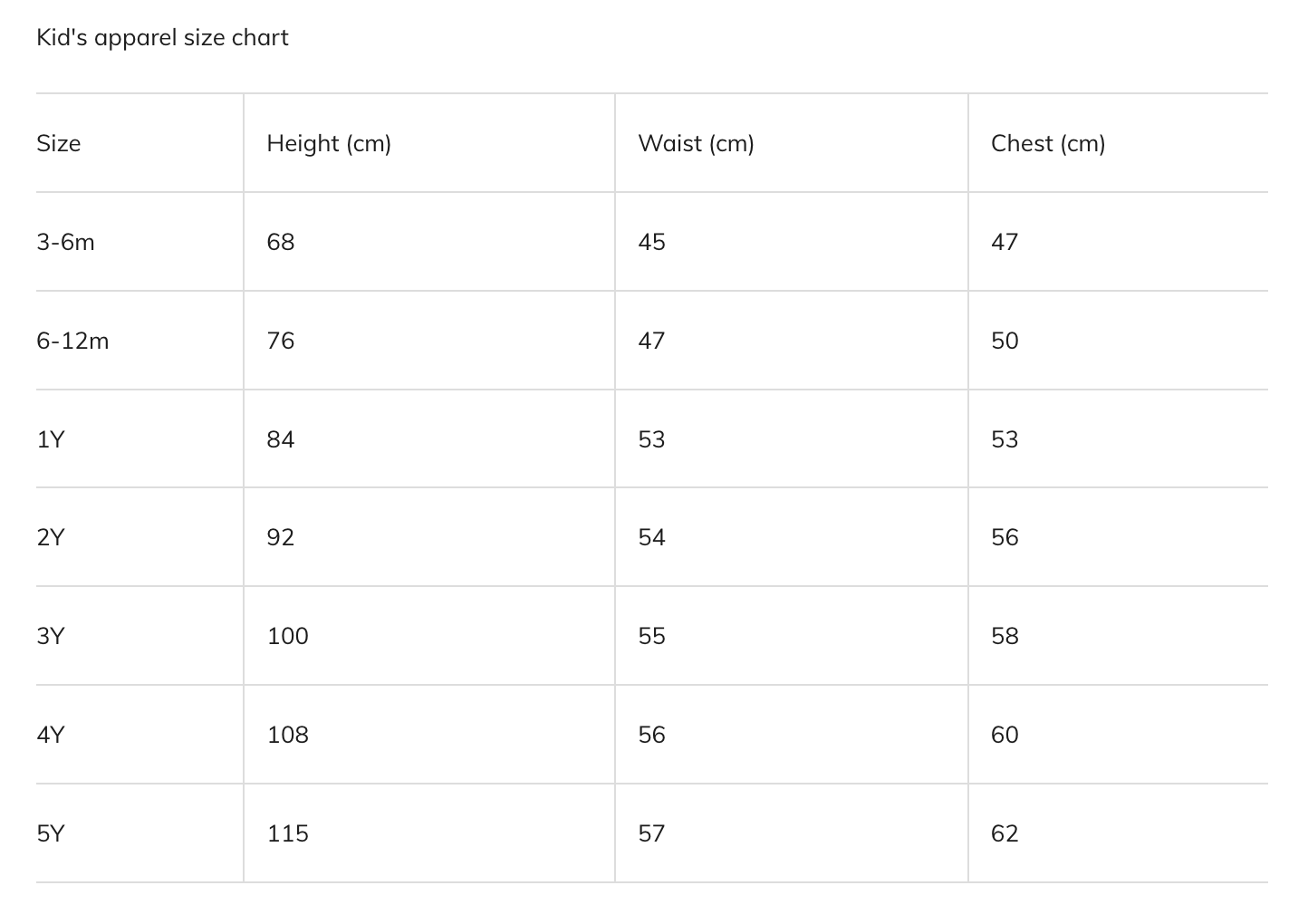 Size chart for the Check Short Lemonade by LENN LABEL, showcasing elastic waistband features and measurements in centimeters for height, waist, and chest. Crafted from soft cotton and available for ages 3-6 months to 5 years. The shorts include convenient front pockets that enhance both style and functionality across the collection.