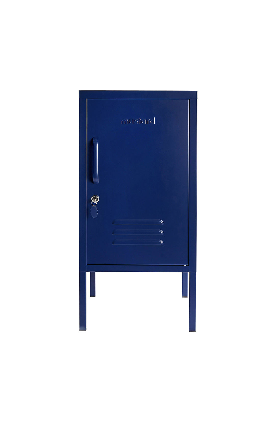 The shorty (to the right) locker in navy.