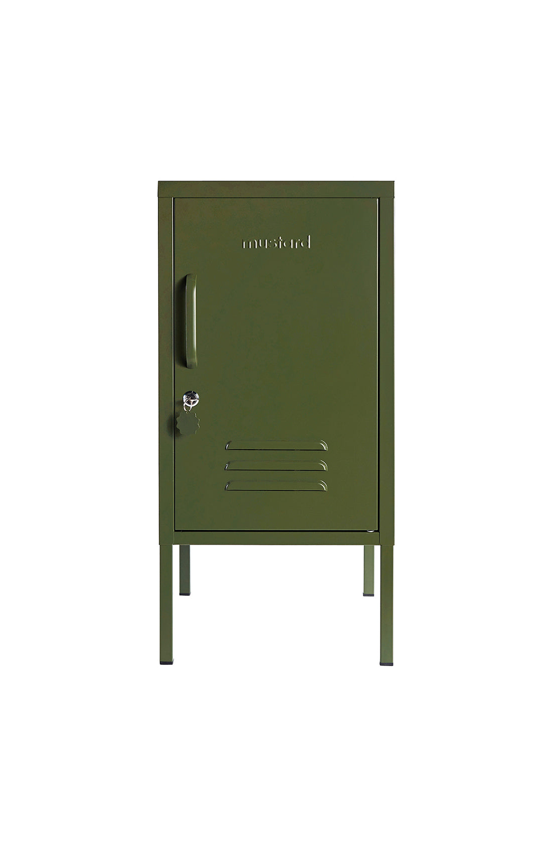 The shorty (to the right) locker in olive.