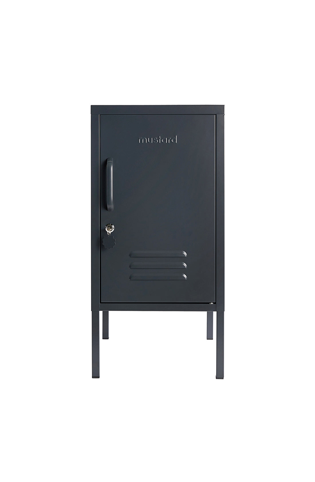 The shorty (to the right) locker in slate.