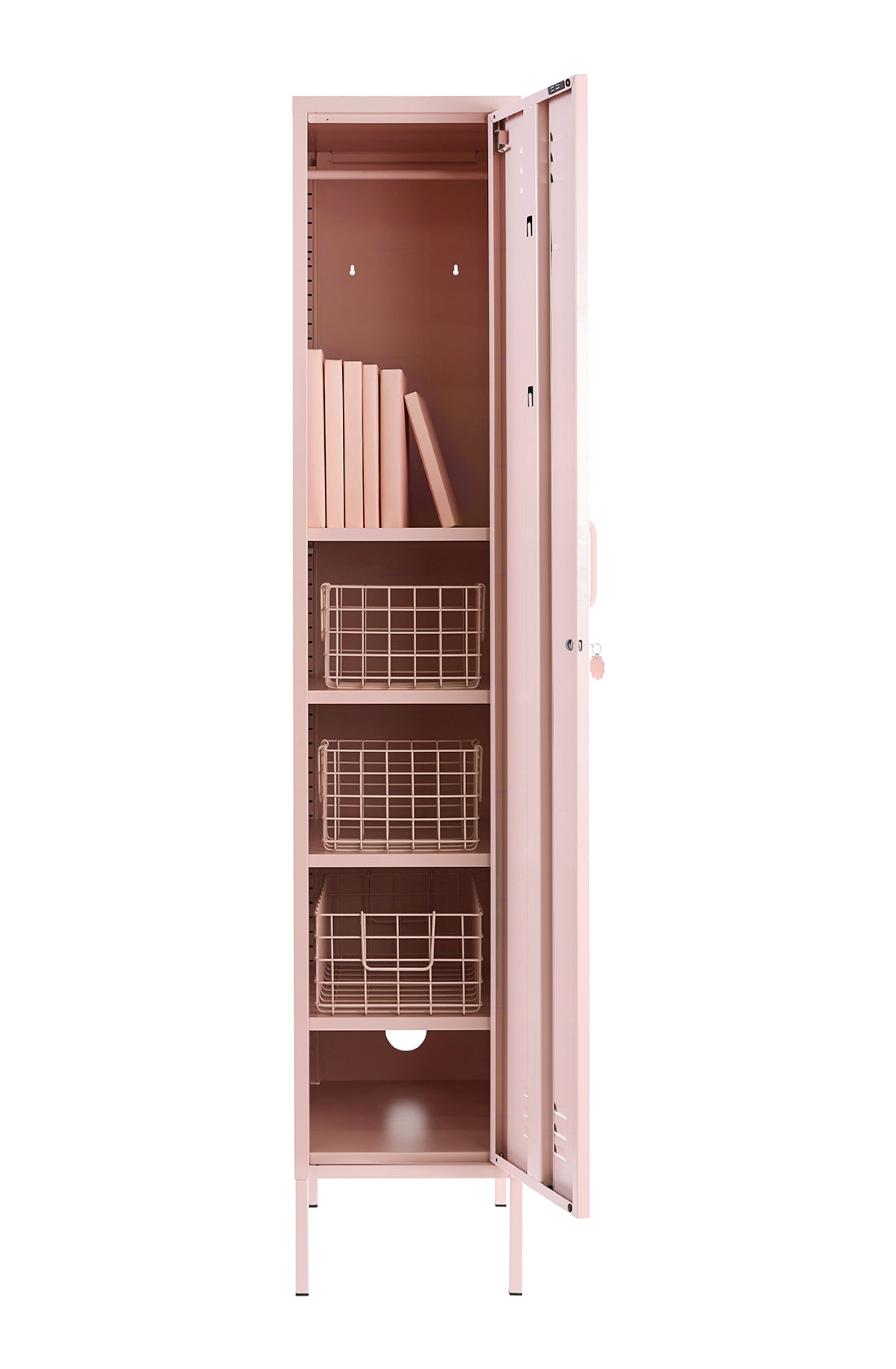 The skinny locker in blush with door open.