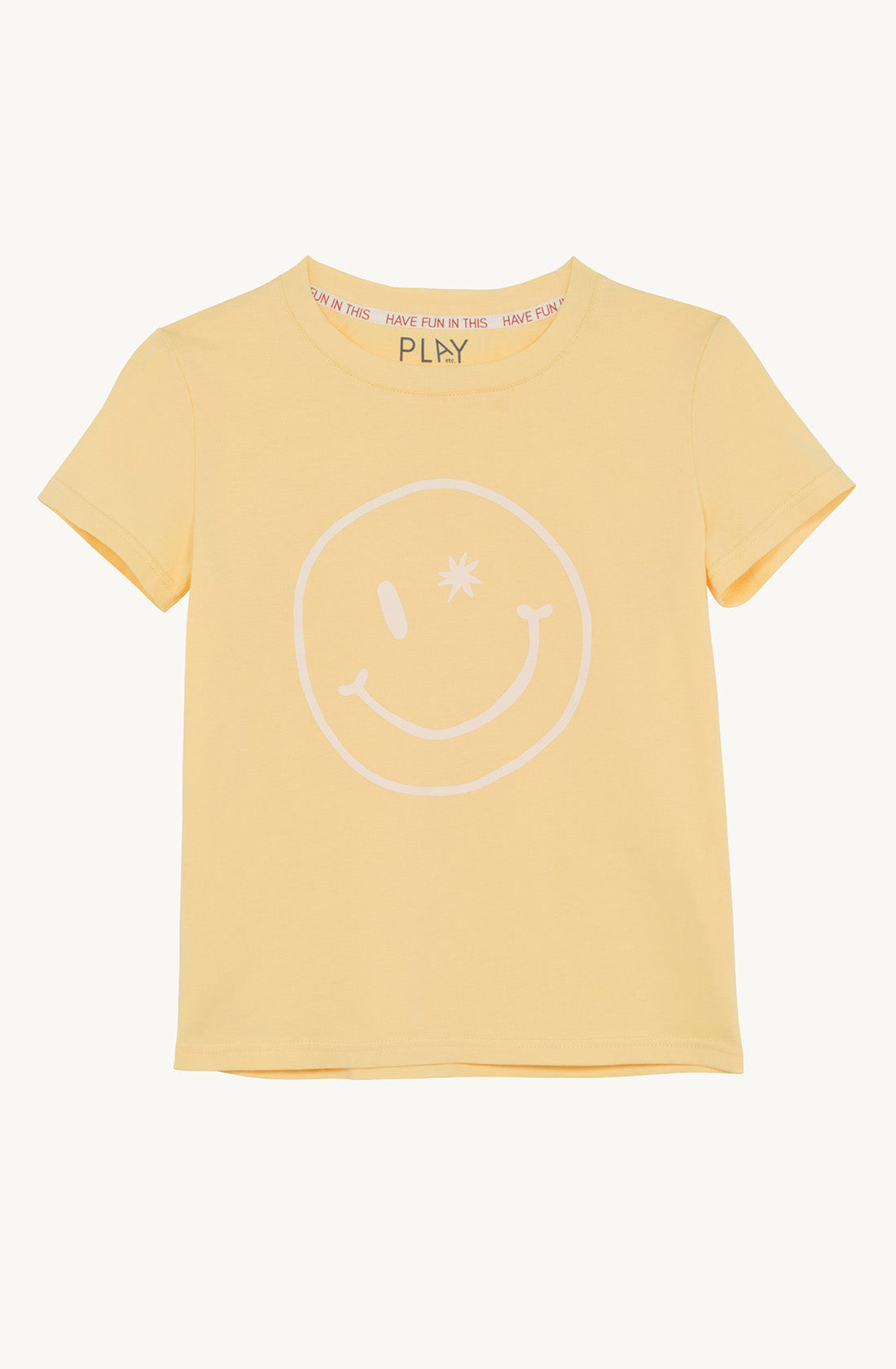 PLAYetc Smiley Tee in yellow.