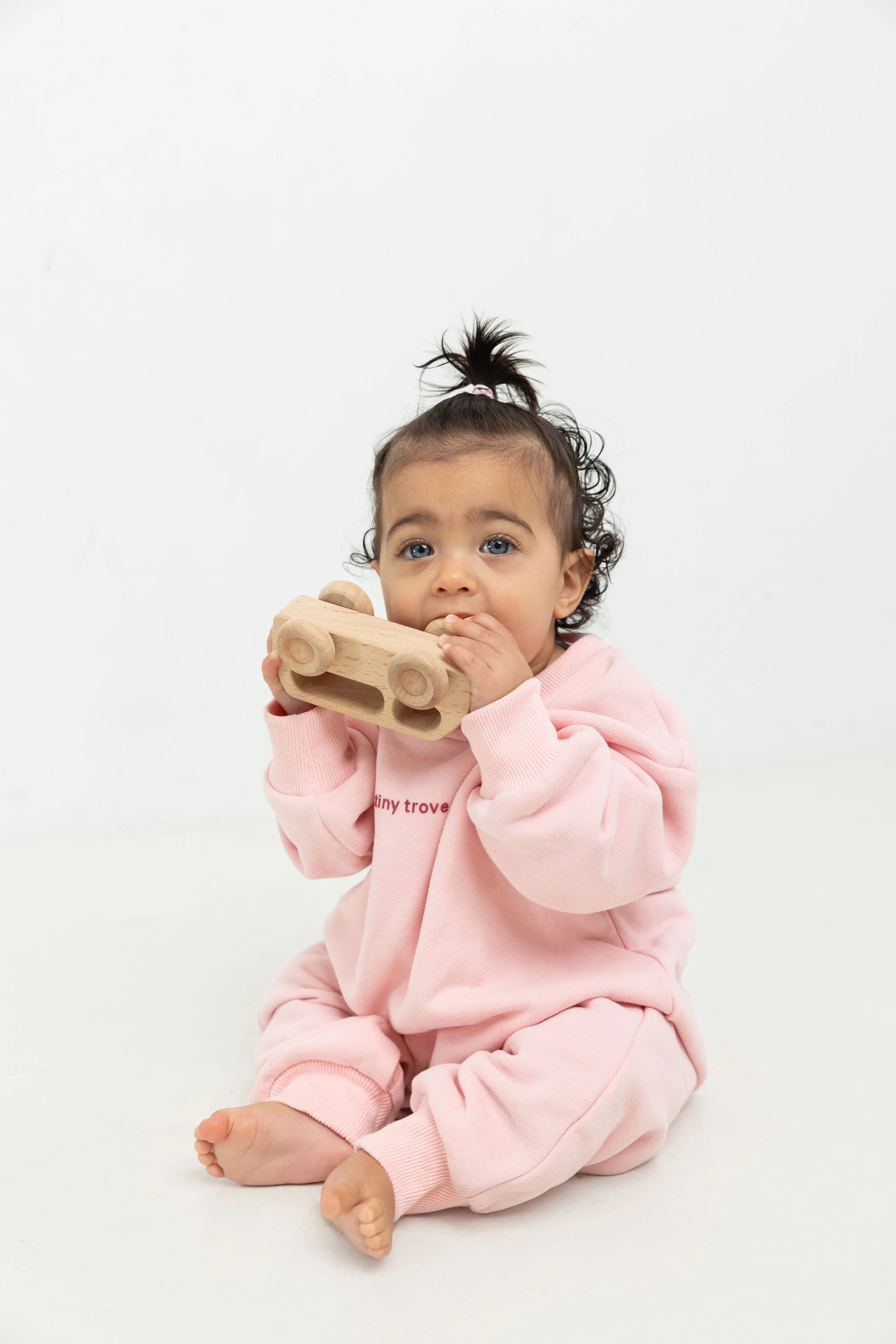 Tiny Trove - Otto Puff Circle Logo Romper Pink