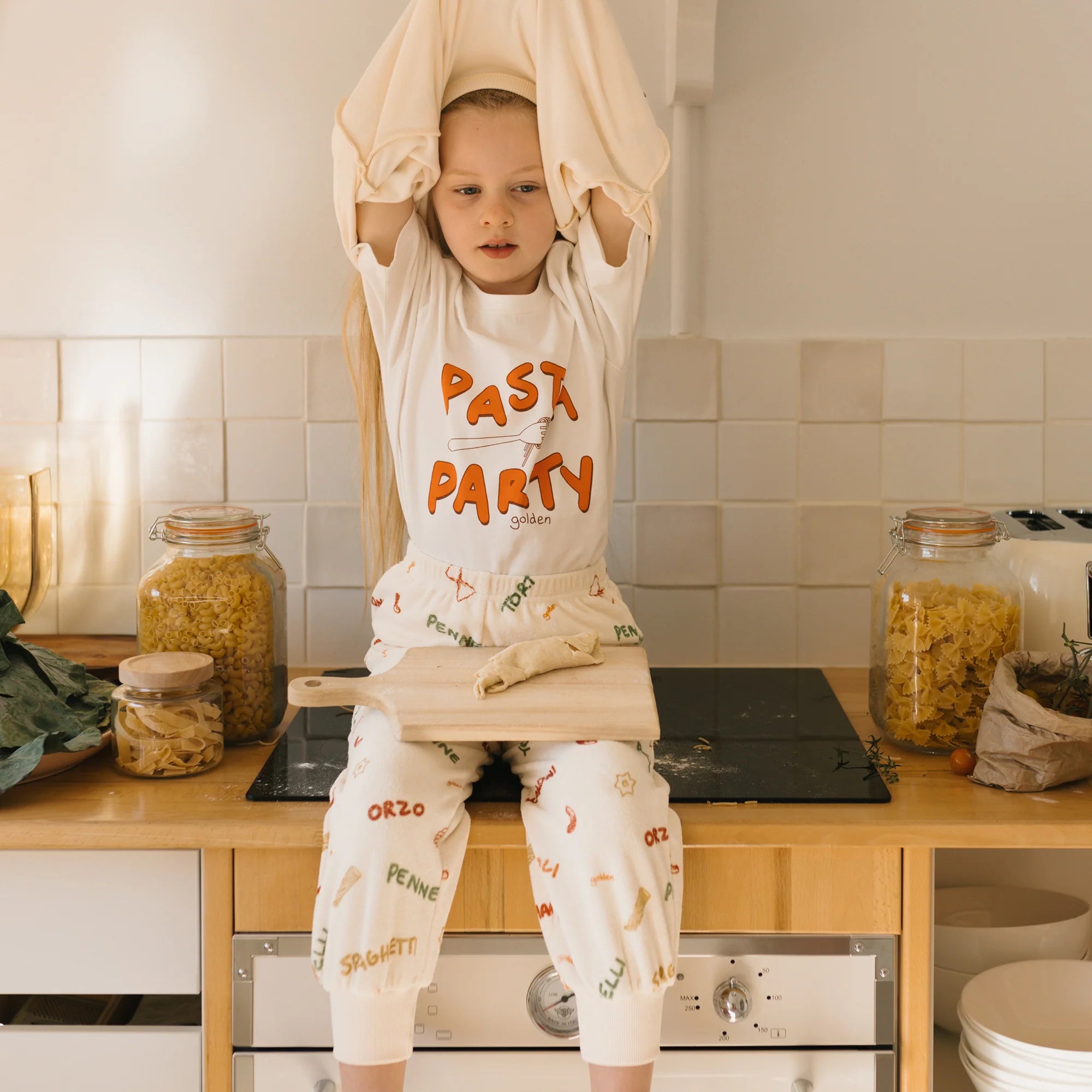 Pasta Party Mid Sleeve Tee Marshmallow