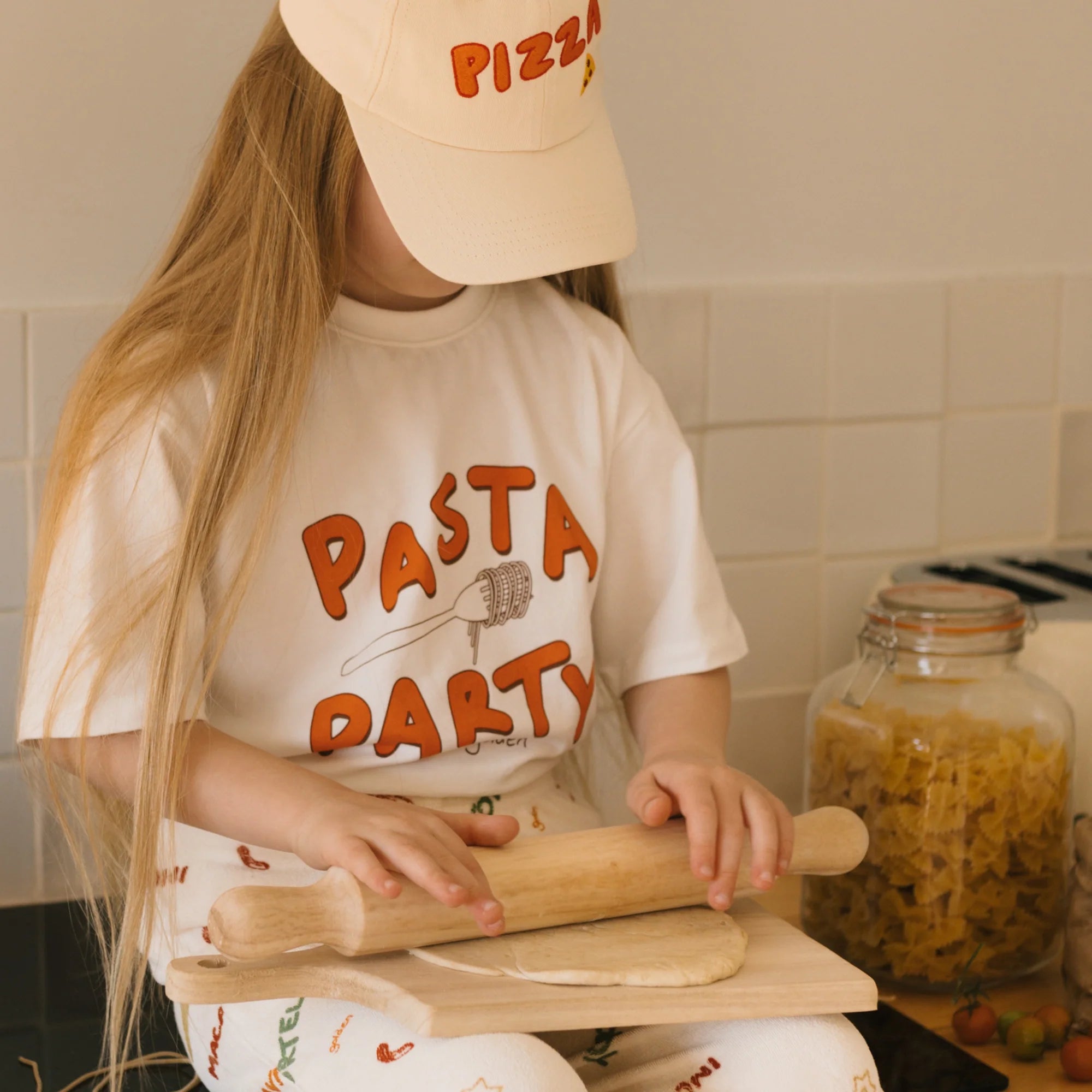 Pasta Party Mid Sleeve Tee Marshmallow