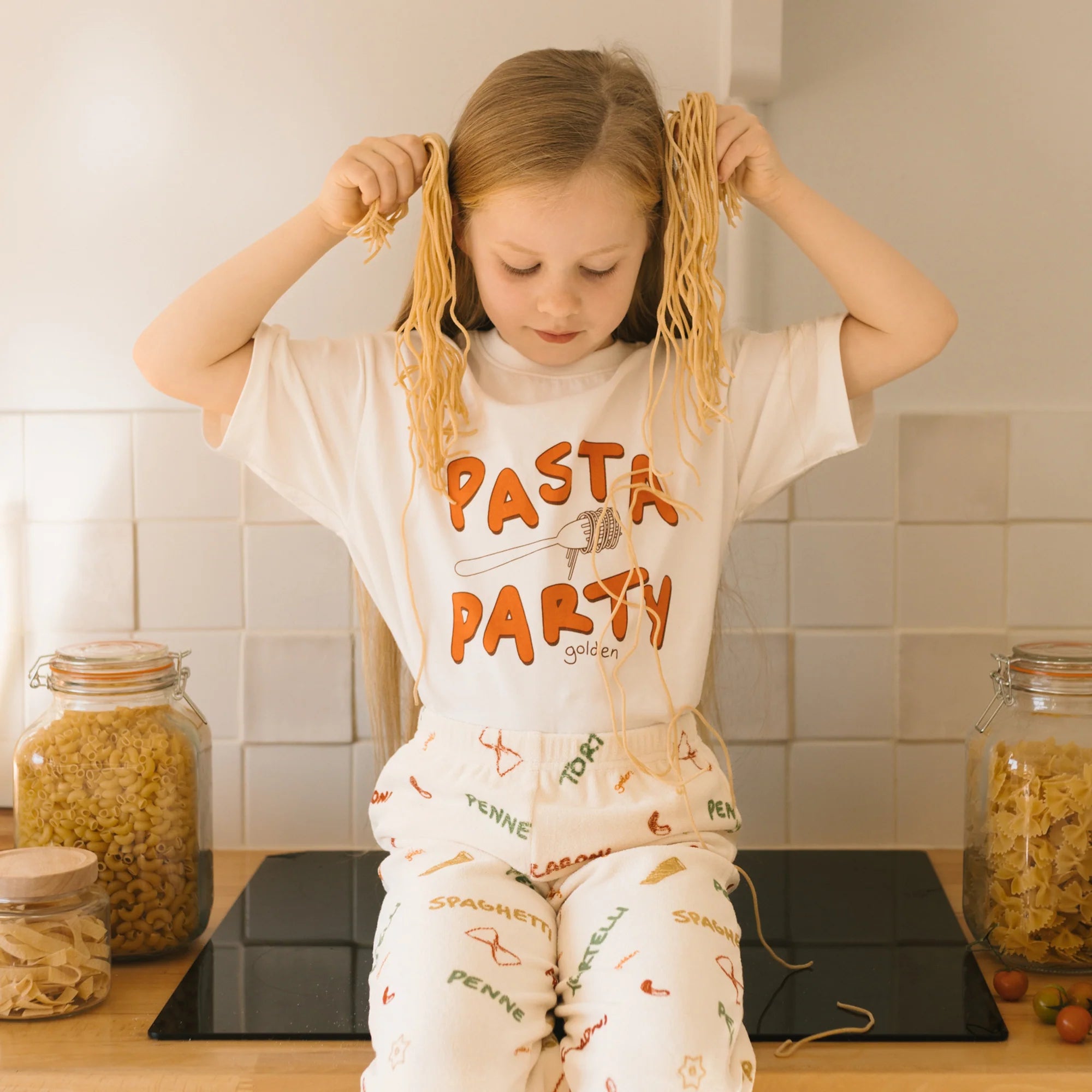 Pasta Party Mid Sleeve Tee Marshmallow