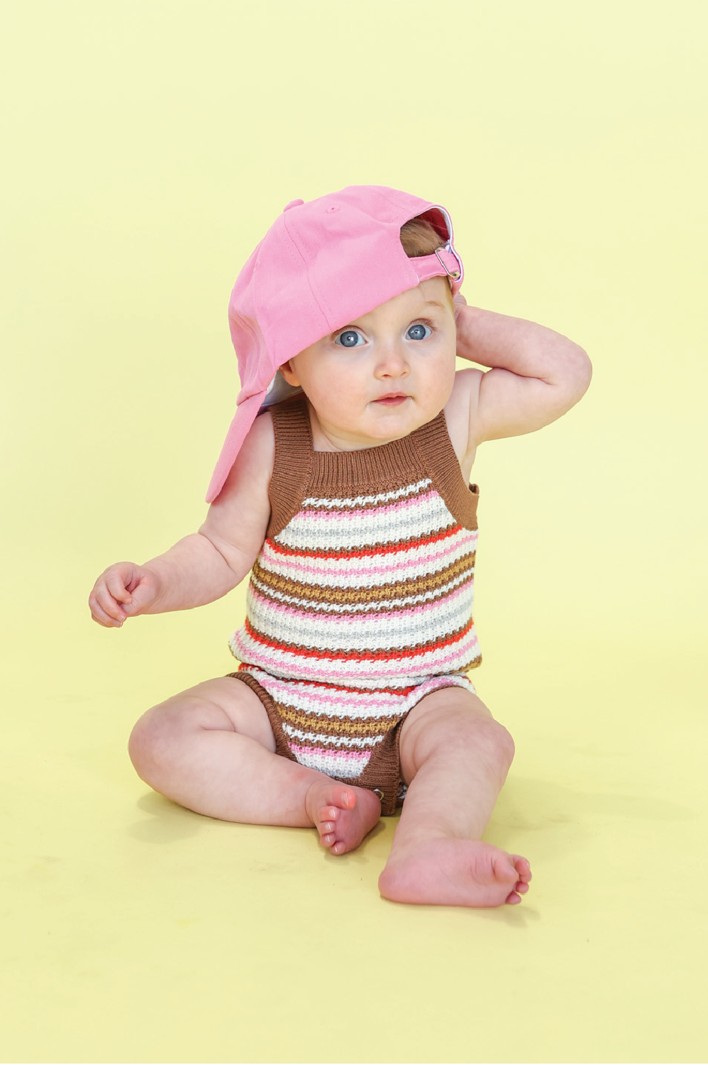Grown - Organic Sunshine Stripe Knit Romper