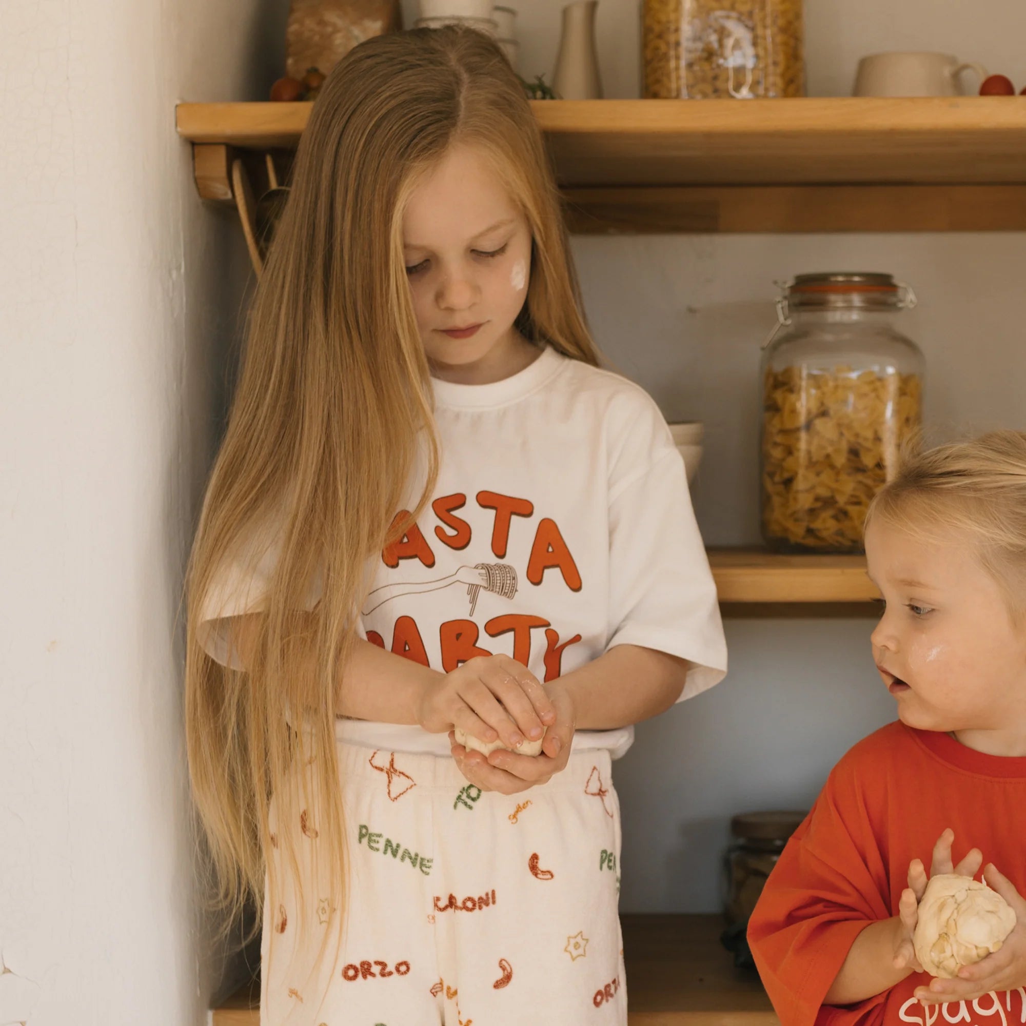 Pasta Party Mid Sleeve Tee Marshmallow