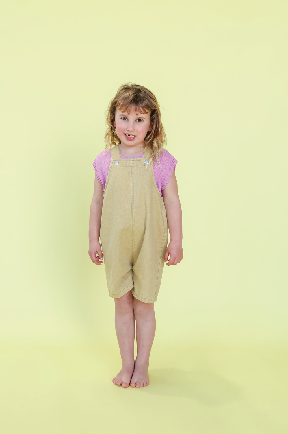 Grown - Organic Everyday Twill Short Overalls Mustard