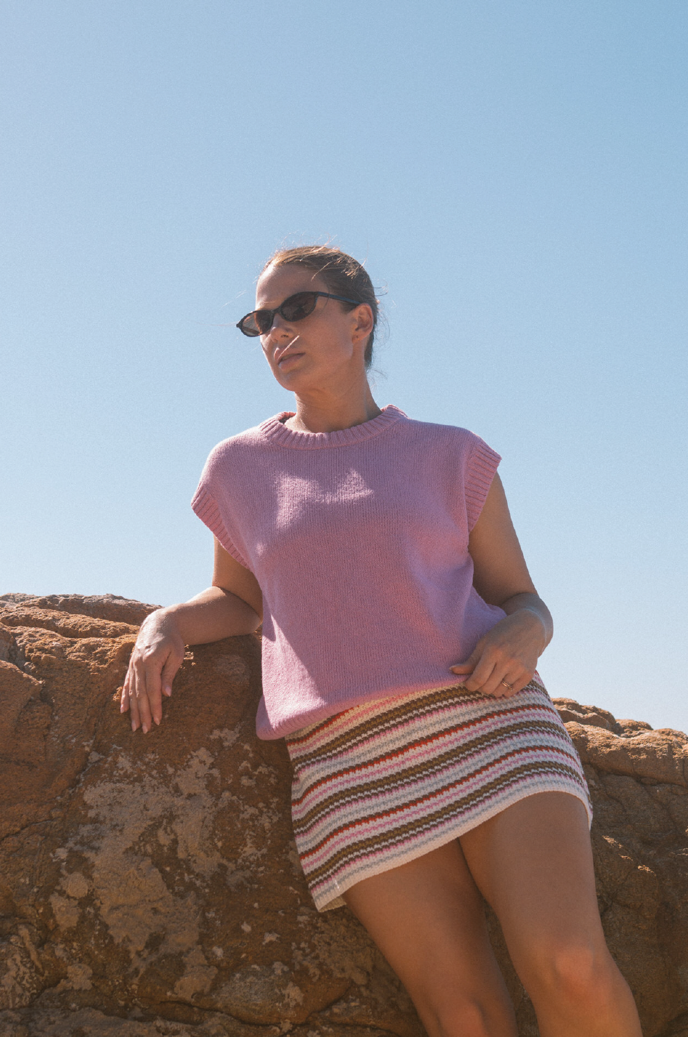 Grown - Ladies Jersey Knit Vest Raspberry