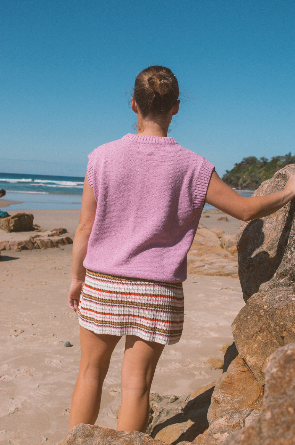 Grown - Ladies Jersey Knit Vest Raspberry