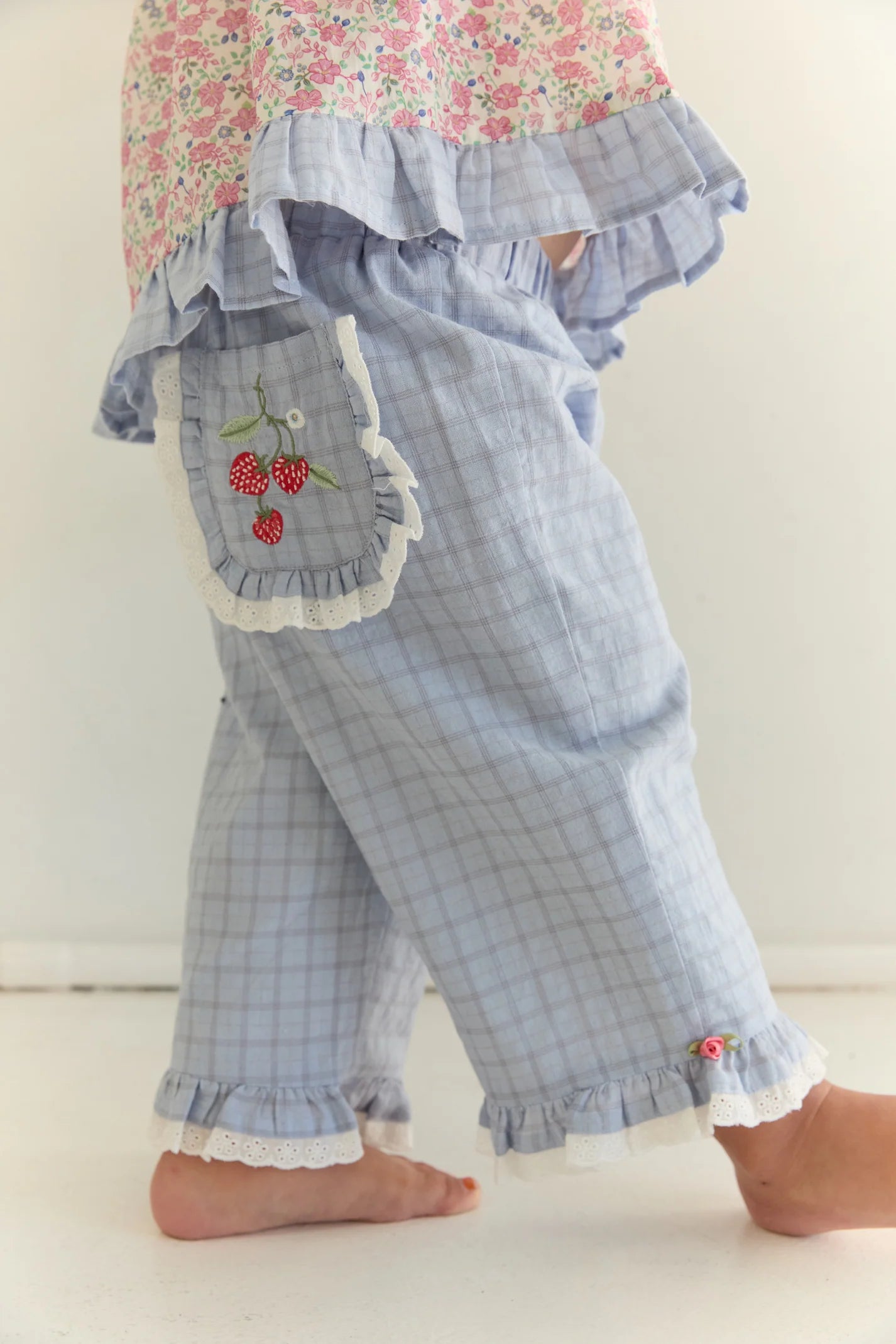 JUNI JNR - Dora Pant Sky Gingham