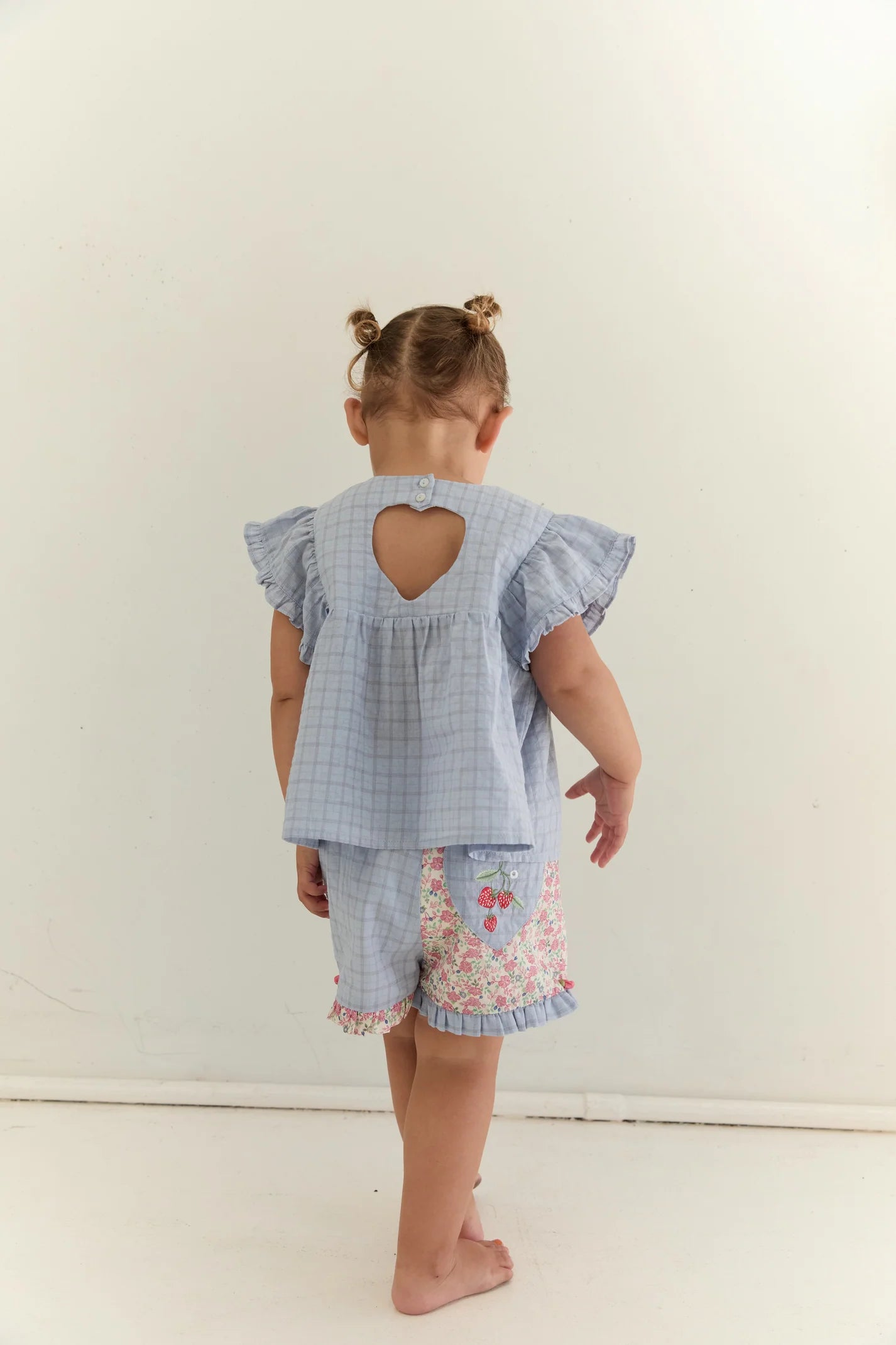 JUNI JNR - Daisy Blouse Sky Gingham