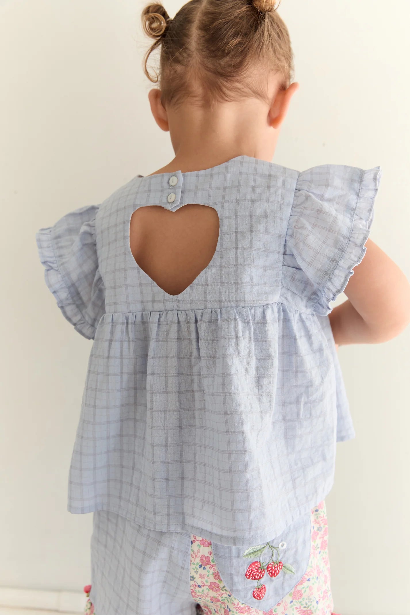 JUNI JNR - Daisy Blouse Sky Gingham
