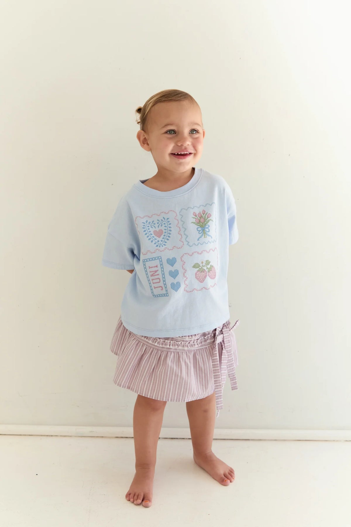 JUNI JNR - Patchwork Tee Sky