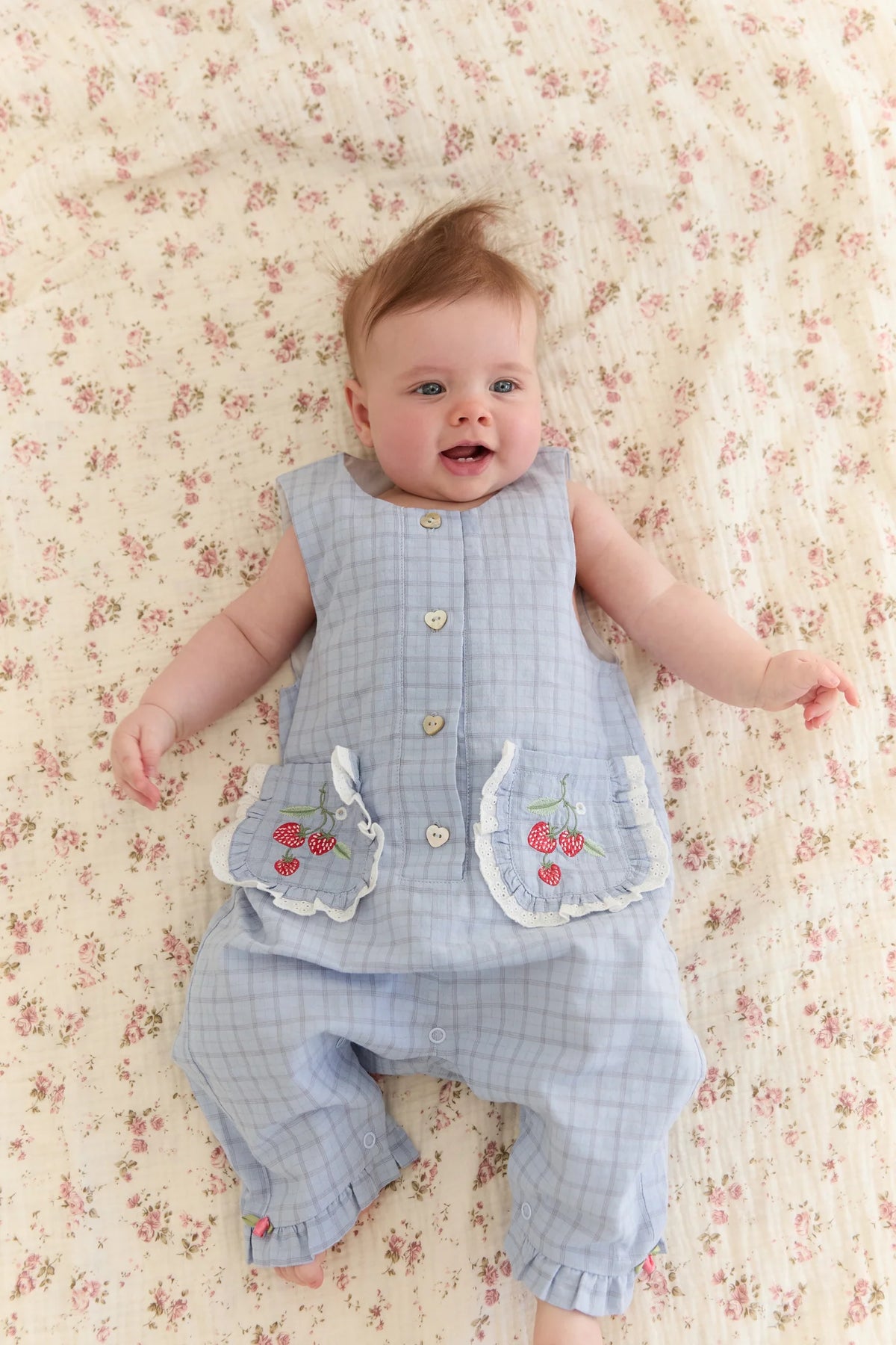 JUNI JNR - Charlotte Romper Sky Gingham