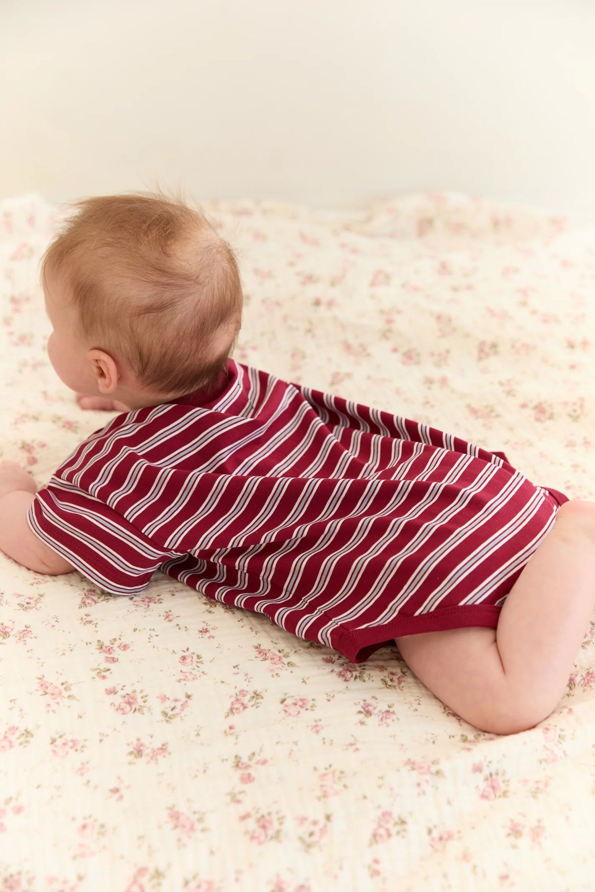 JUNI JNR - Riley T-Shirt Romper Cherry Stripe