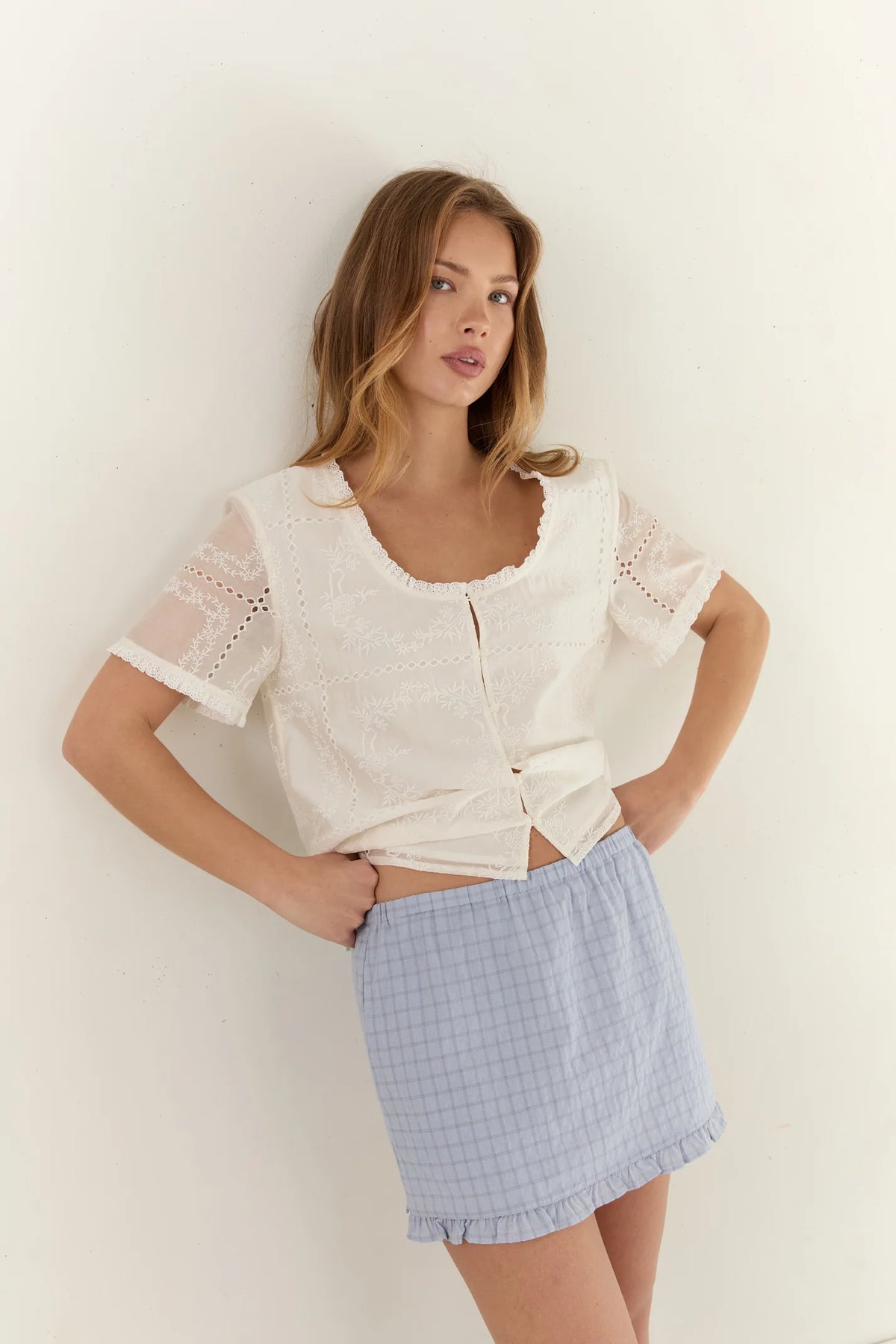 JUNI - Andi Mini Skirt Sky Check