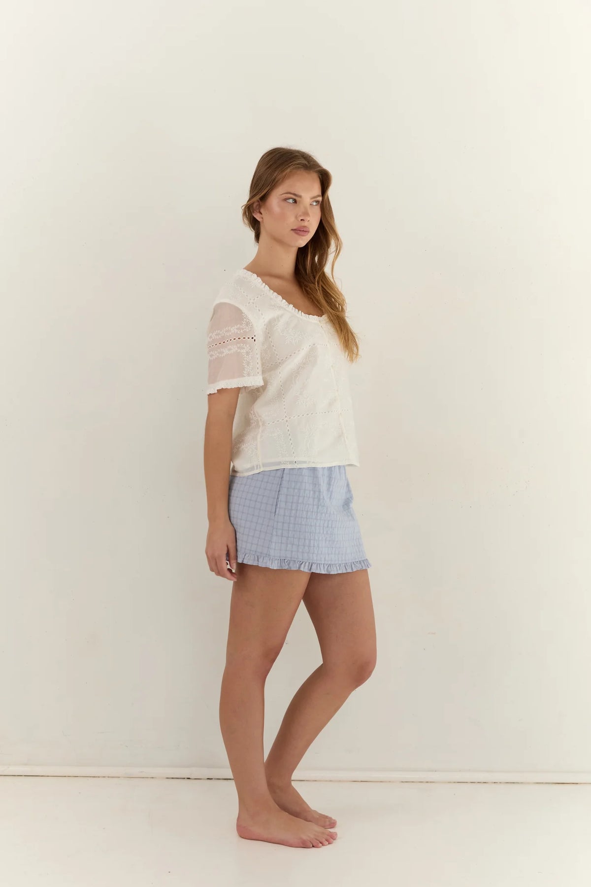 JUNI - Andi Mini Skirt Sky Check